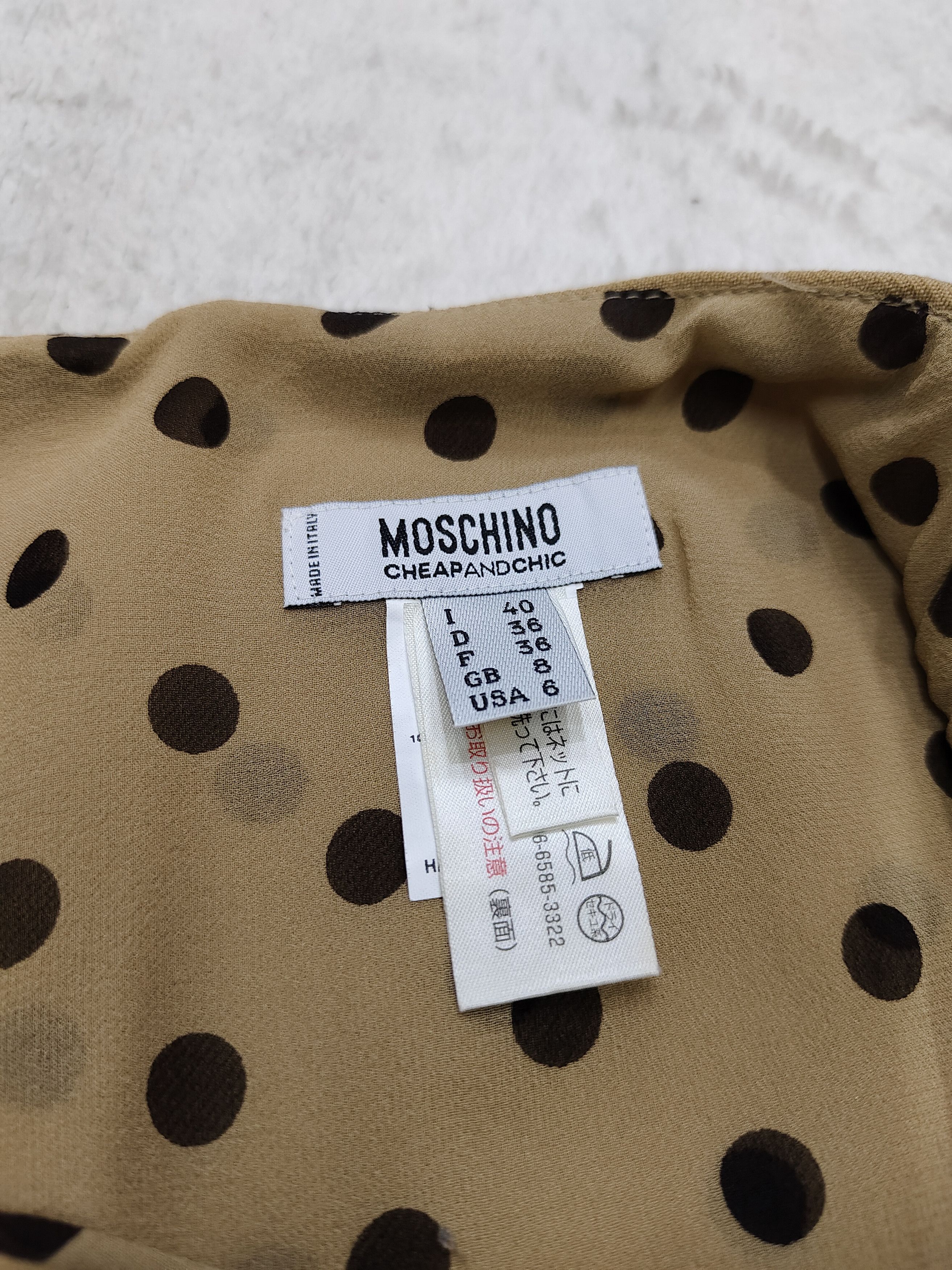 Moschino 🇮🇹 Vtg Moschino Cheapandchic Textured Polkadot Wool Skirt Size 28" / US 6 / IT 42 - 9 Thumbnail