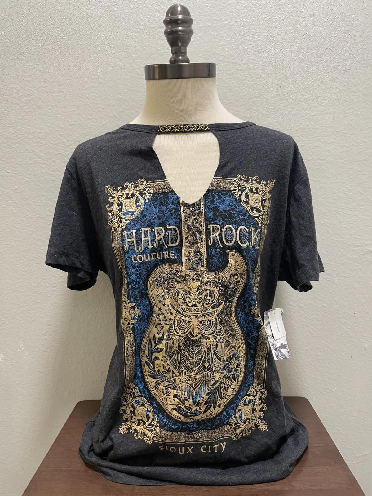 Hard Rock Cafe NWT Hard Rock Couture Sioux City Shirt Women XL Gray Guitar Size XL / US 12-14 / IT 48-50 - 1 Thumbnail