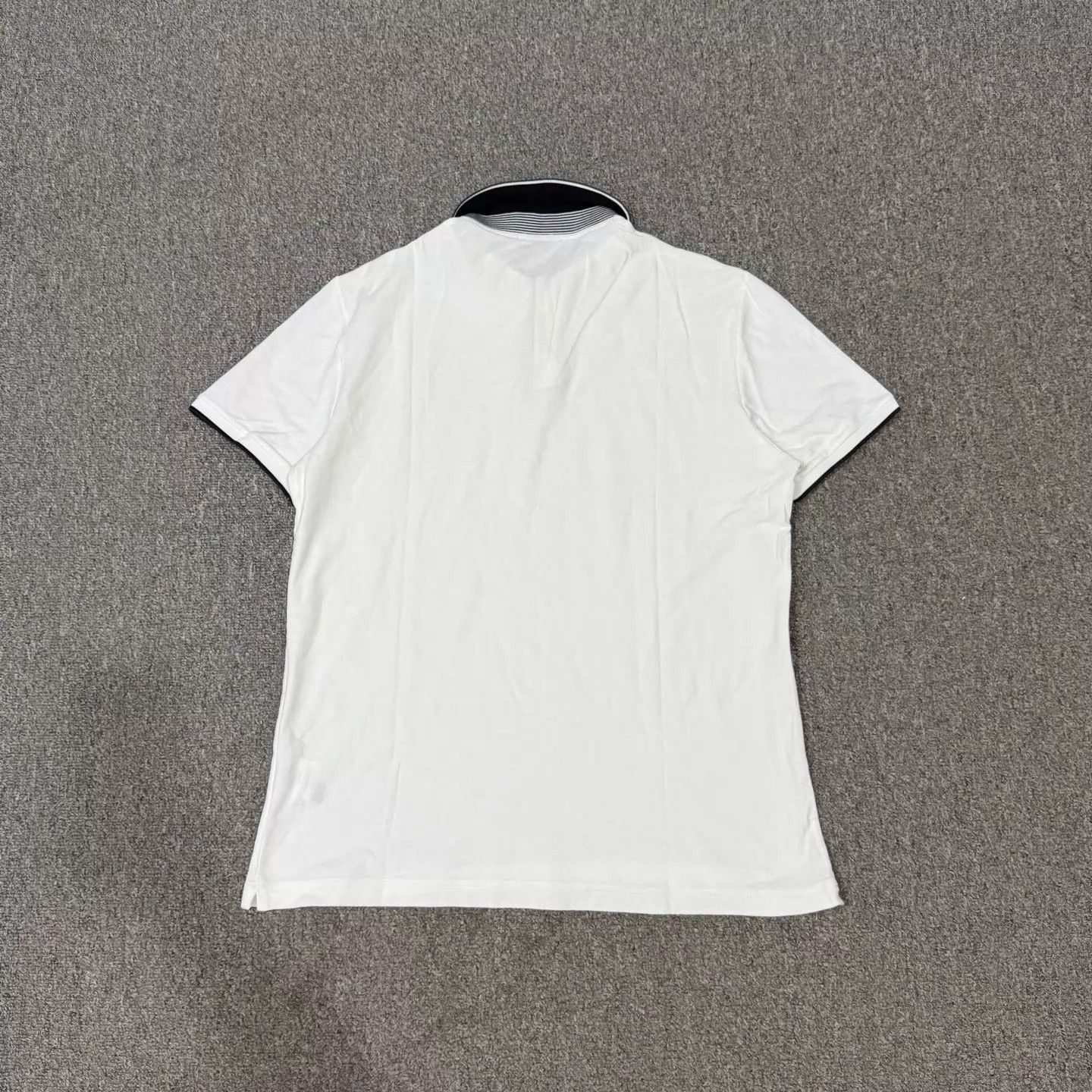Loro Piana LP men's white blue striped short-sleeve polo shirt M 99new Size US M / EU 48-50 / 2 - 2 Thumbnail