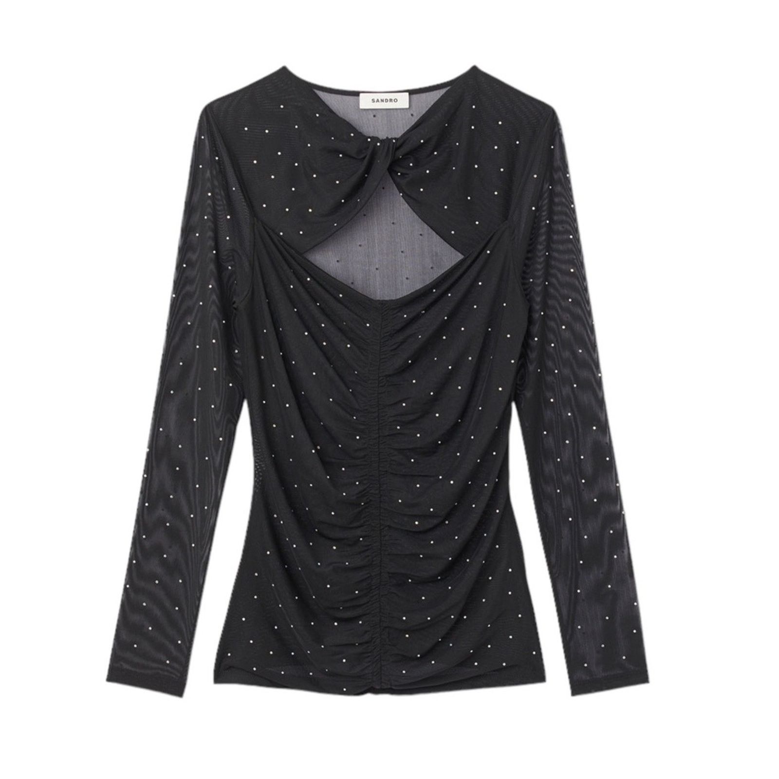 Sandro Sandro Guetta Fishnet Embellished Longsleeve Top size 1 / XS Size XS / US 0-2 / IT 36-38 - 1 Thumbnail
