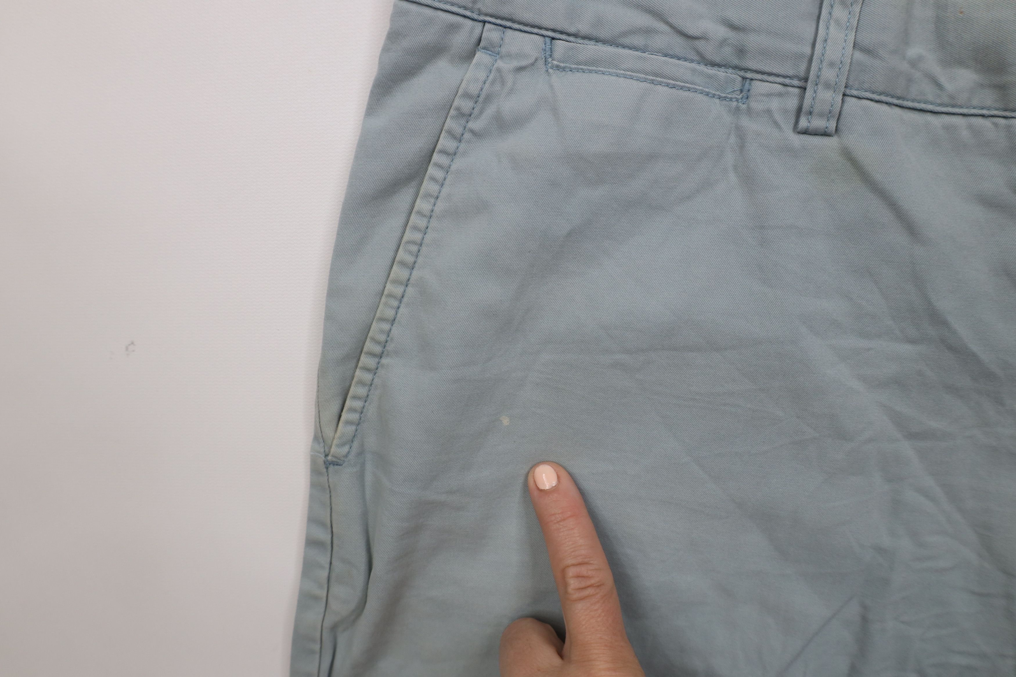Ralph Lauren × Vintage Vintage 90s Ralph Lauren Above Knee Chino Shorts Light Blue Size US 34 / EU 50 - 6 Thumbnail