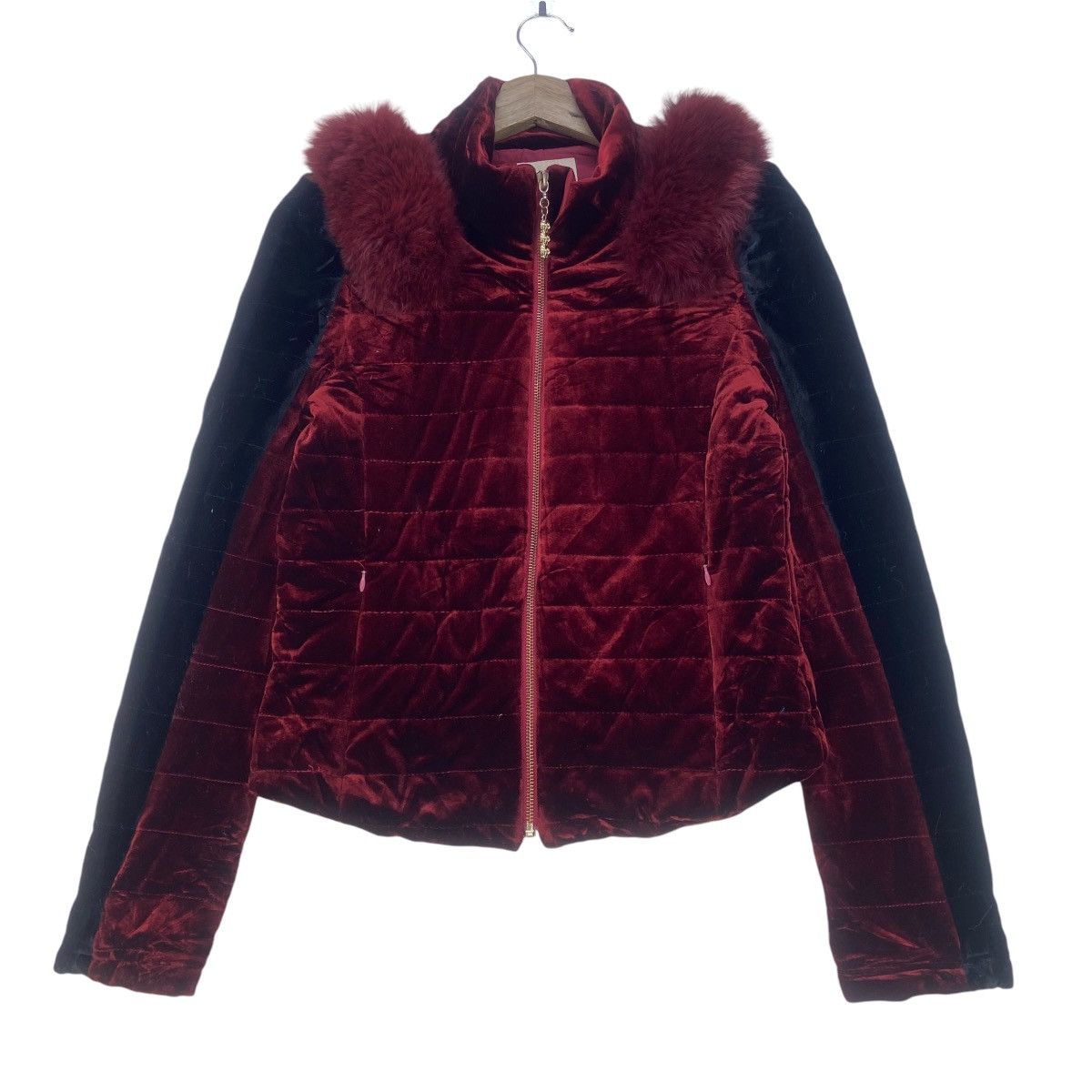 Japanese Brand Japanese Brand Manfeiqi Red Velvet Fox Fur Quilted Jacket Size S / US 4 / IT 40 - 1 Thumbnail