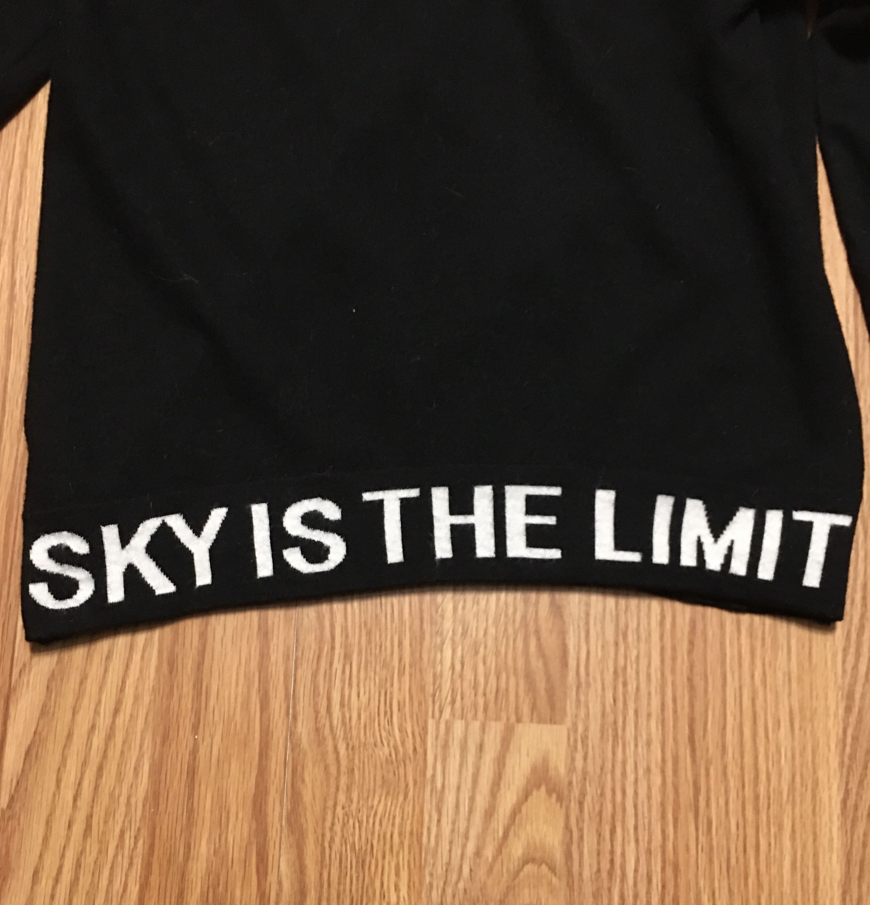 Designer FROM FUTURE Prime Wool Black Sweater "Sky is the limit" Size L / US 10 / IT 46 - 7 Thumbnail