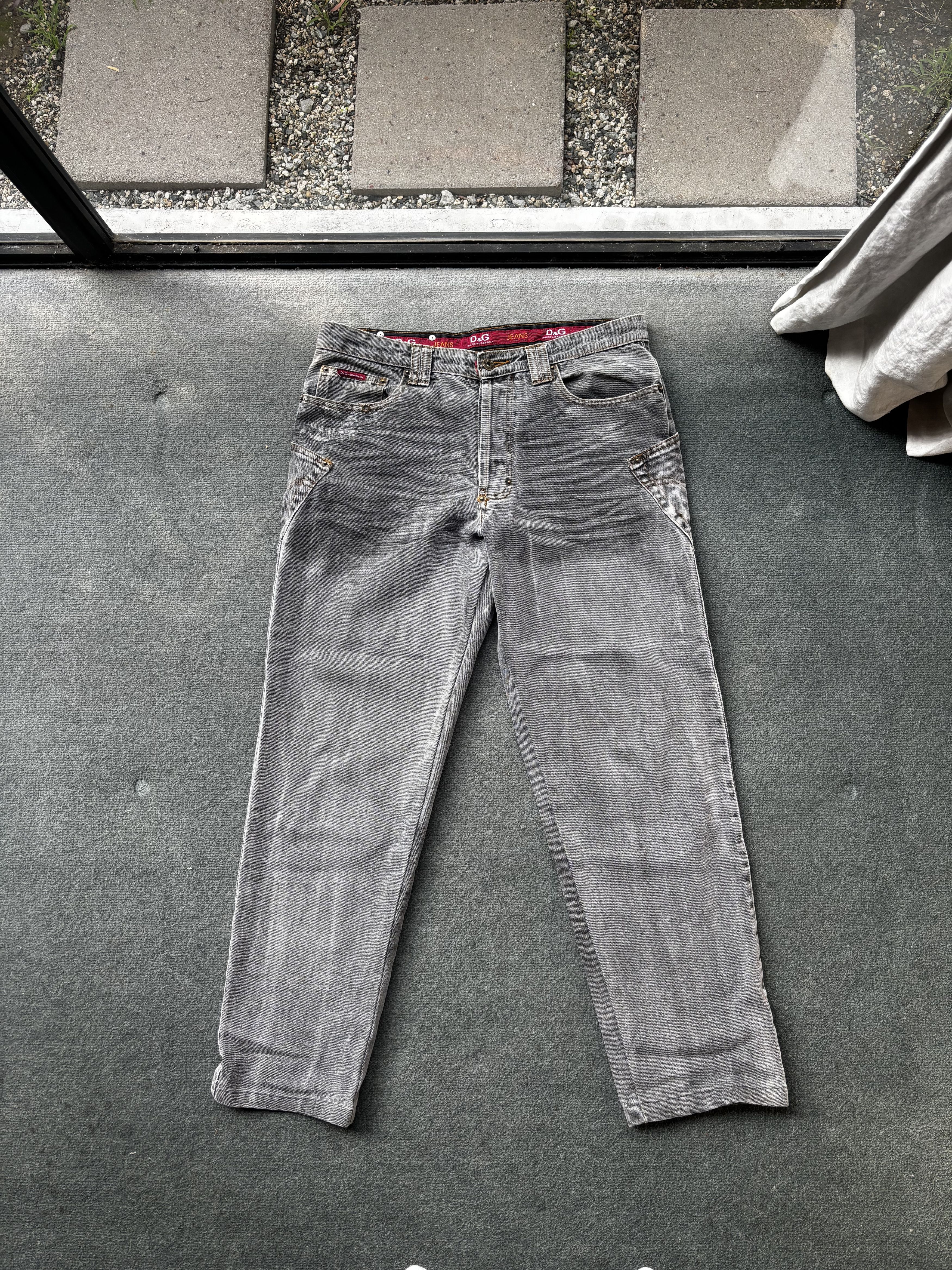 Dolce & Gabbana AW2003 Dolce & Gabbana Grey Eroded Denim Jeans Size US 32 / EU 48 - 1 Thumbnail