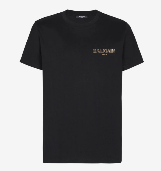 Balmain BNWT AW25 BALMAIN VINTAGE GOLD LOGO BLACK TSHIRT M Size US M / EU 48-50 / 2 - 11 Thumbnail