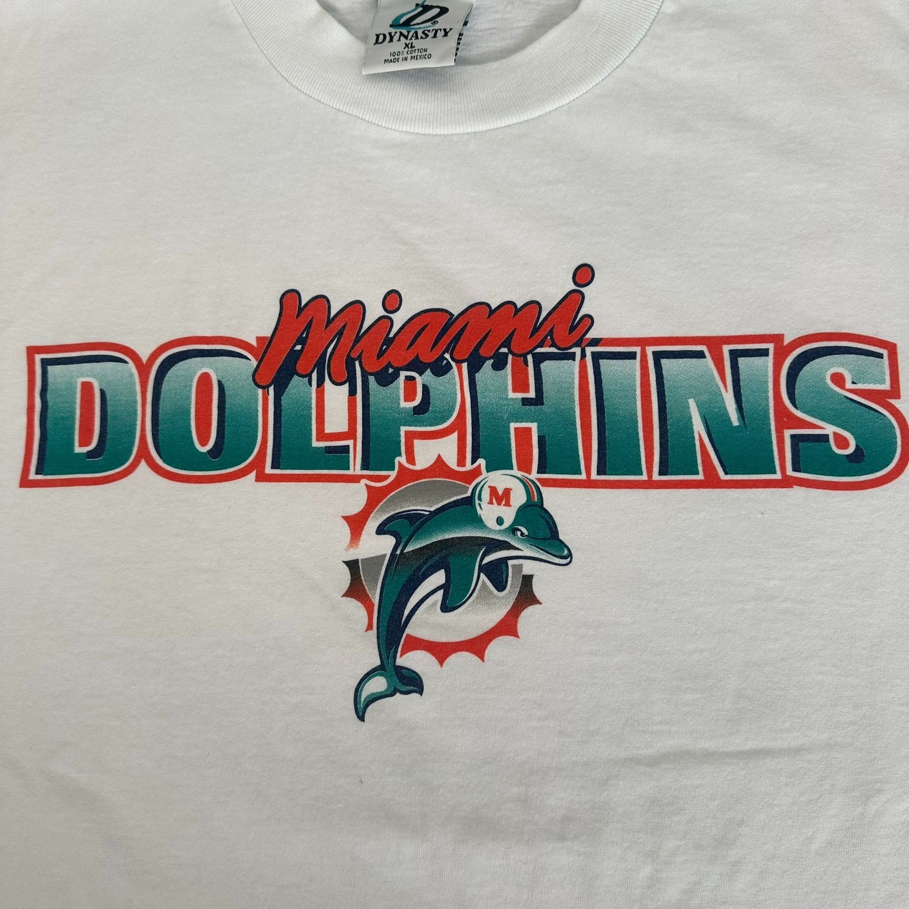 NFL Vintage Y2K Miami Dolphins T-Shirt White NFL Football Logo Size US XL / EU 56 / 4 - 2 Thumbnail