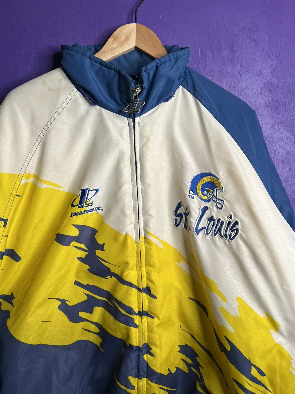 Logo Athletic × NFL × Vintage Vintage 90s Logo athletic St Louis Rams splash puffer jacket Size US XXL / EU 58 / 5 - 3 Thumbnail