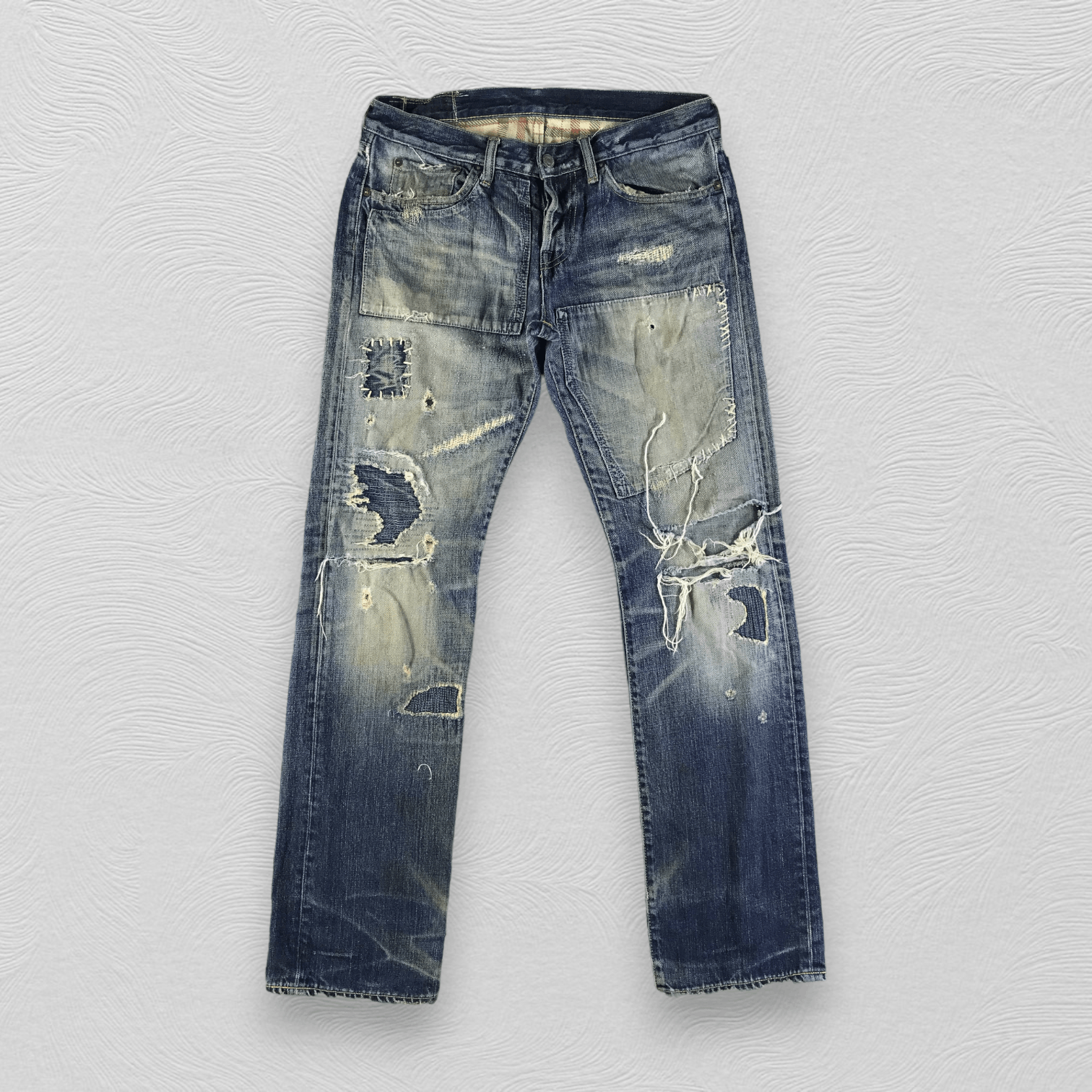 Eternal Eternal Ripped Denim Destroyed Jeans KJ2371 Size US 32 / EU 48 - 1 Thumbnail
