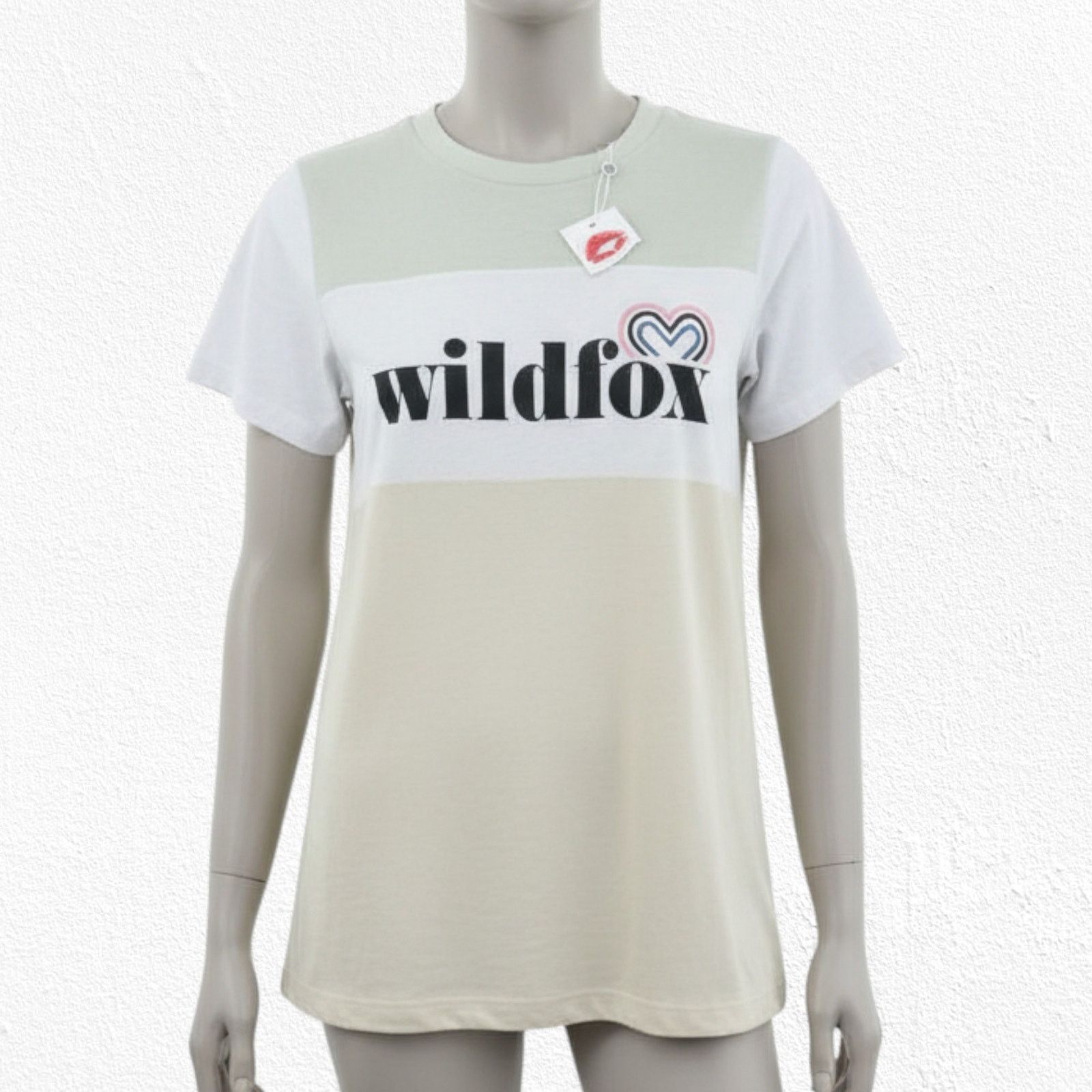 Wildfox Wildfox Colorblock Heart Logo Semi-Sheer T-Shirt Size XS Size XS / US 0-2 / IT 36-38 - 10 Thumbnail