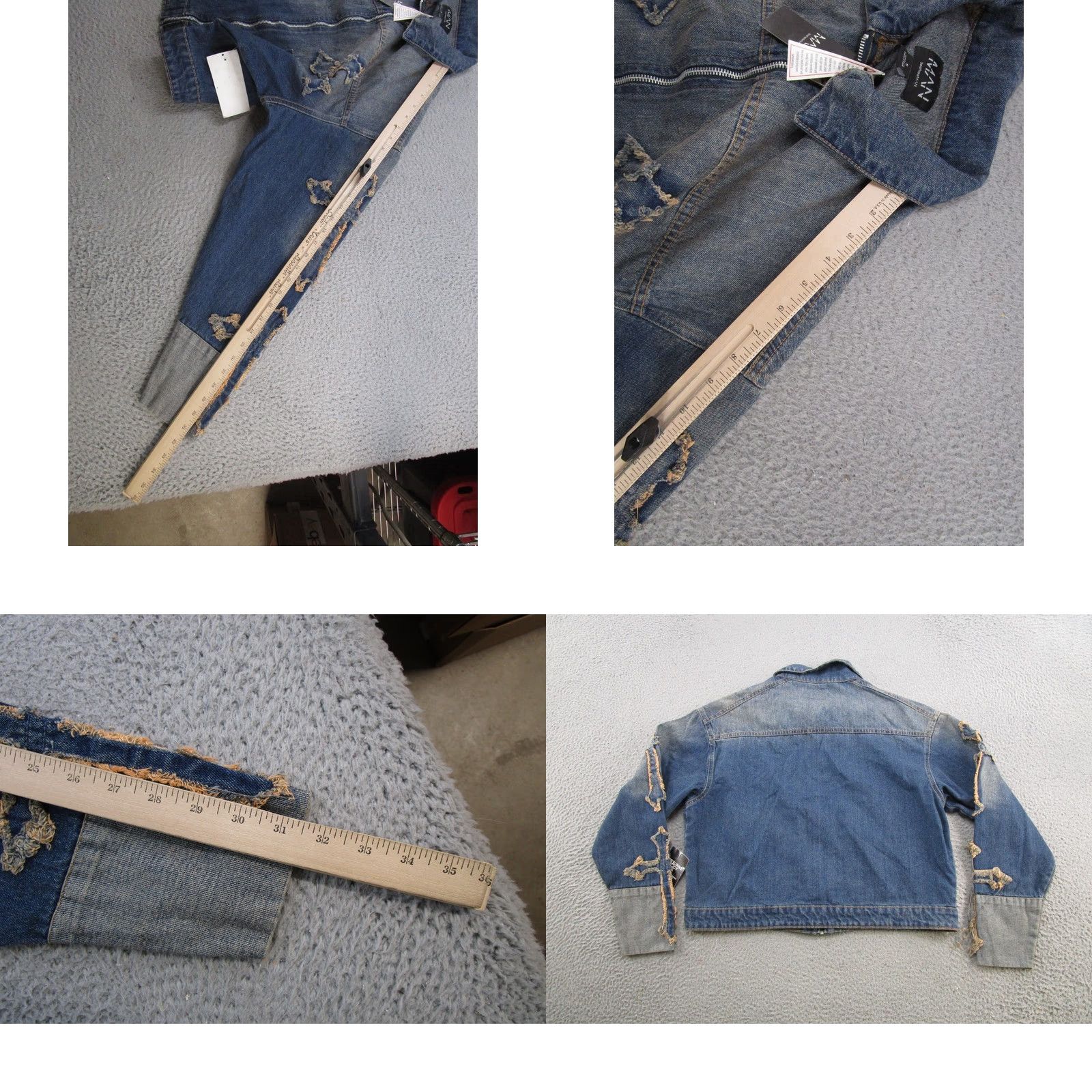 Vintage Boohoo Man Denim Bomber Jacket Full Zip Size S NEW Size US S / EU 44-46 / 1 - 8 Thumbnail