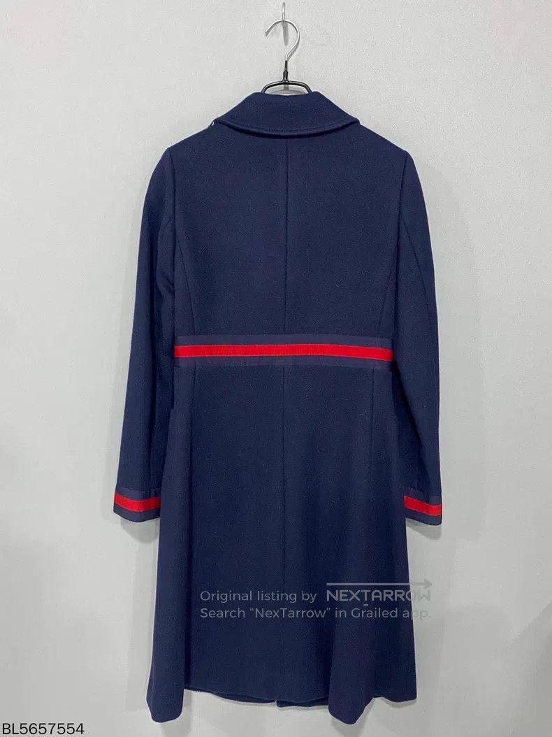 Gucci Gucci Dark blue bow-decorated medium-length long-sleeved c Size XS / US 0-2 / IT 36-38 - 3 Thumbnail