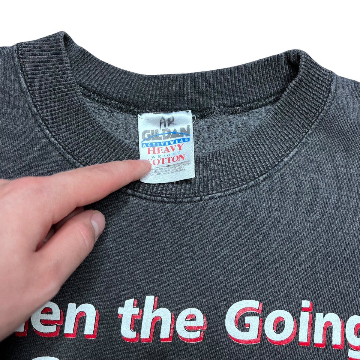 Vintage Vintage 1990s Duct Tape When The Going Gets Tough Sweatshirt Size US XL / EU 56 / 4 - 2 Thumbnail