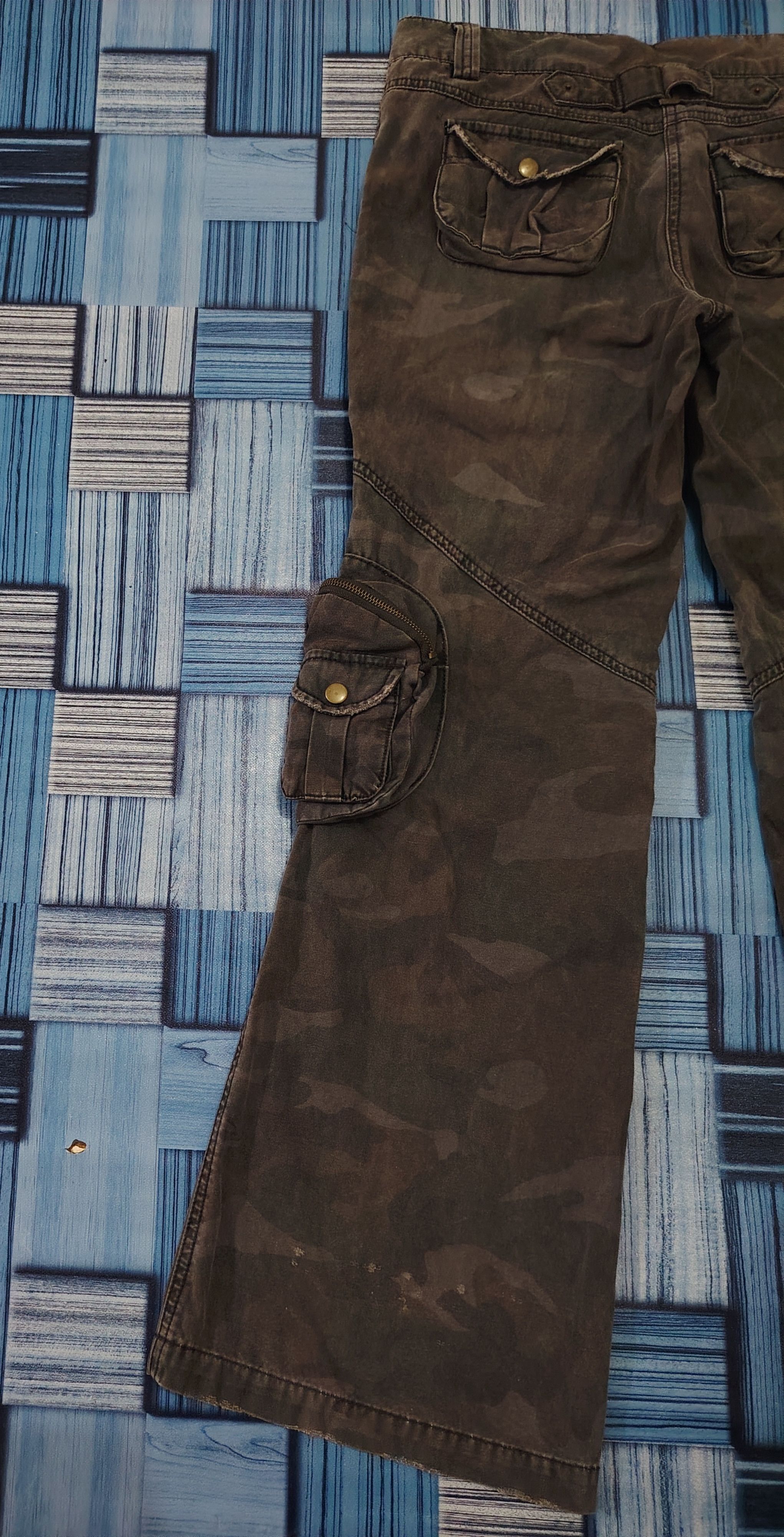 Vintage Vtg Camou Cargo Flared & Army Pocket chest rig tactical Size US 33 - 12 Thumbnail