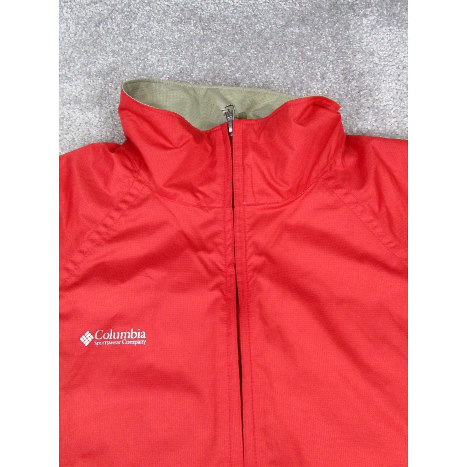 Vintage Columbia Jacket Mens Large Red Windbreaker Full Zip - Regular Fit, Polyester Shell, Stand-Up Collar, Travel, Casual, Workwear Size US L / EU 52-54 / 3 - 2 Thumbnail