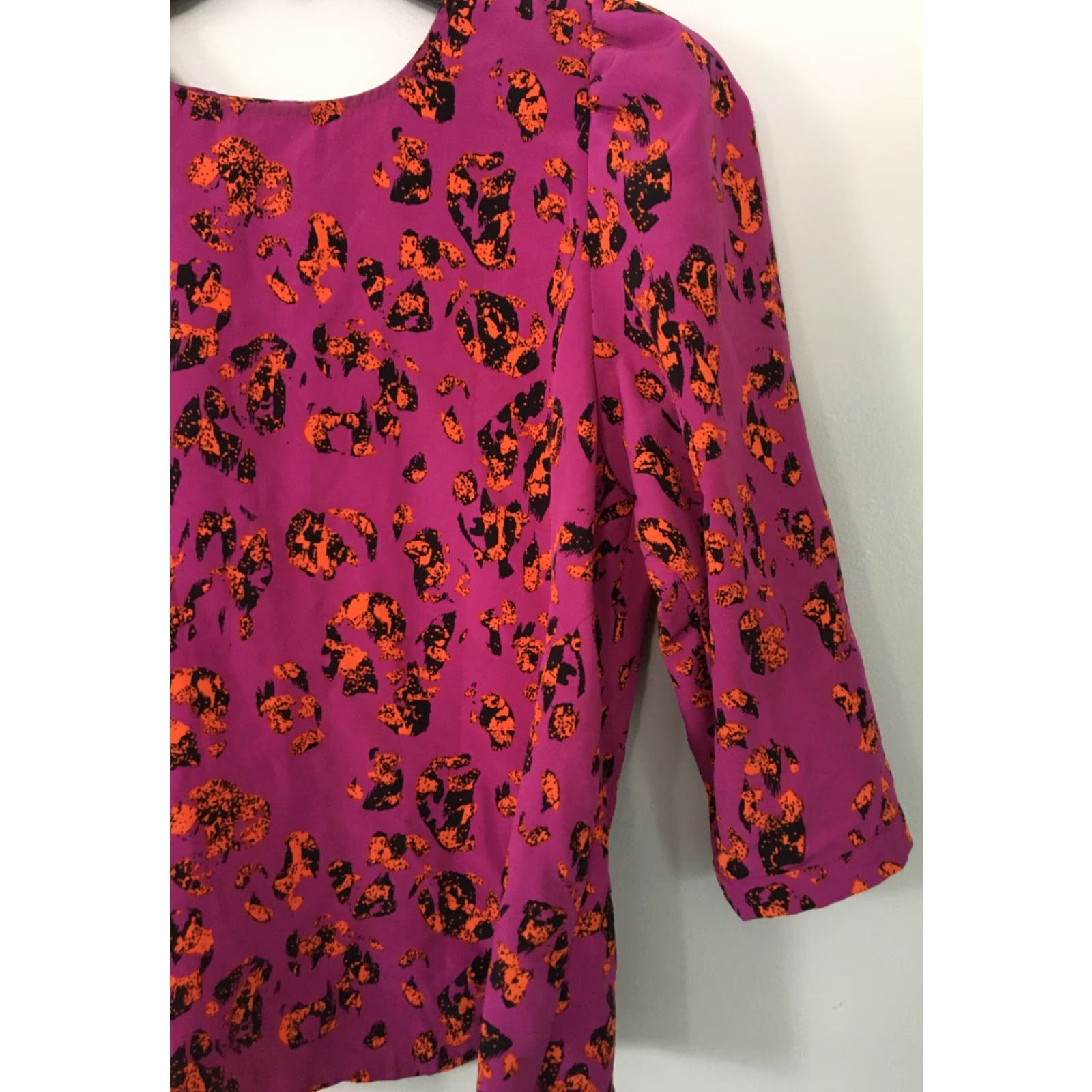 Dolce Vita Dolce Vita Blouse XS Multicolor Animal Print Open Back 3/4 Sleeve Womens Shirt Size XS Size XS / US 0-2 / IT 36-38 - 4 Thumbnail
