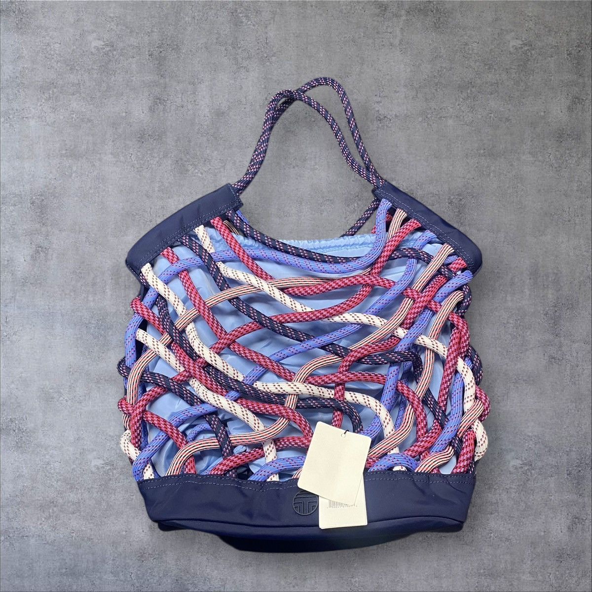 Tory Burch Tory Sport Woven Rope Tote Bag Blue Multicolor – Brand New Size ONE SIZE - 1 Thumbnail