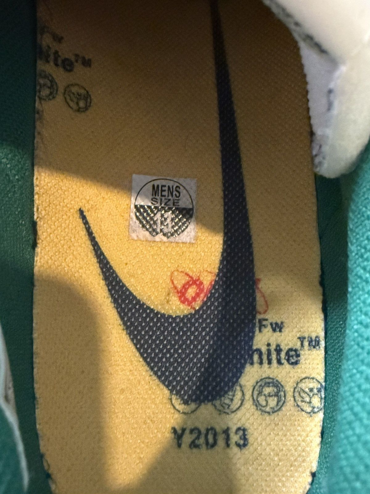 Nike × Off-White Nike Dunk Low Off-White Pine Green Size US 13 / EU 46 - 8 Thumbnail