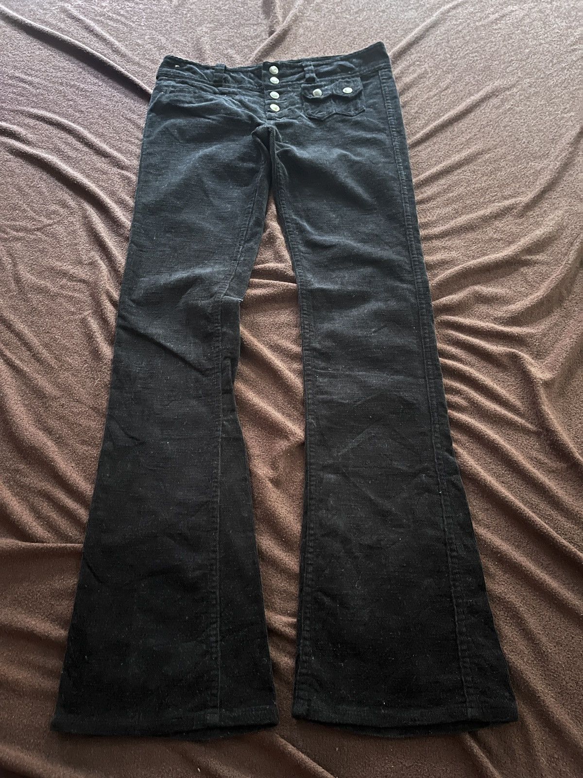 Hysteric Glamour ❤️Hysteric Glamour Black Corduroy Super Flare ❤️ Size US 29 - 3 Thumbnail