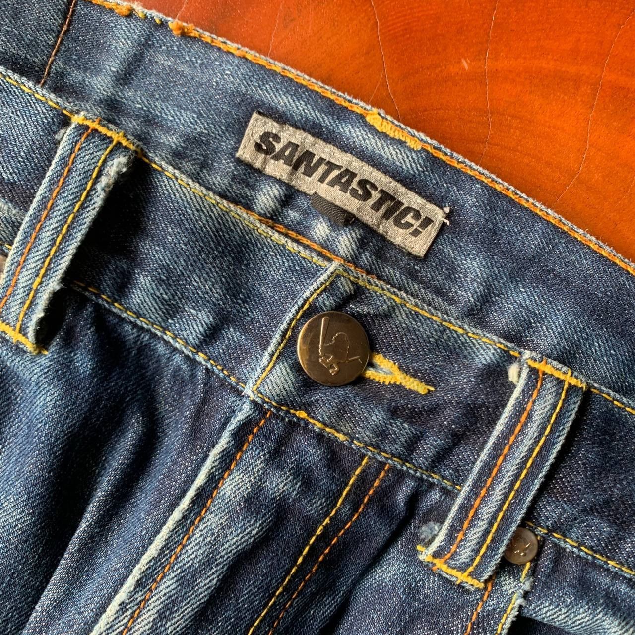 Japanese Brand Santastic Saru Tokyo Tribe Distressed Blue Denim Pants Size US 32 / EU 48 - 14 Thumbnail
