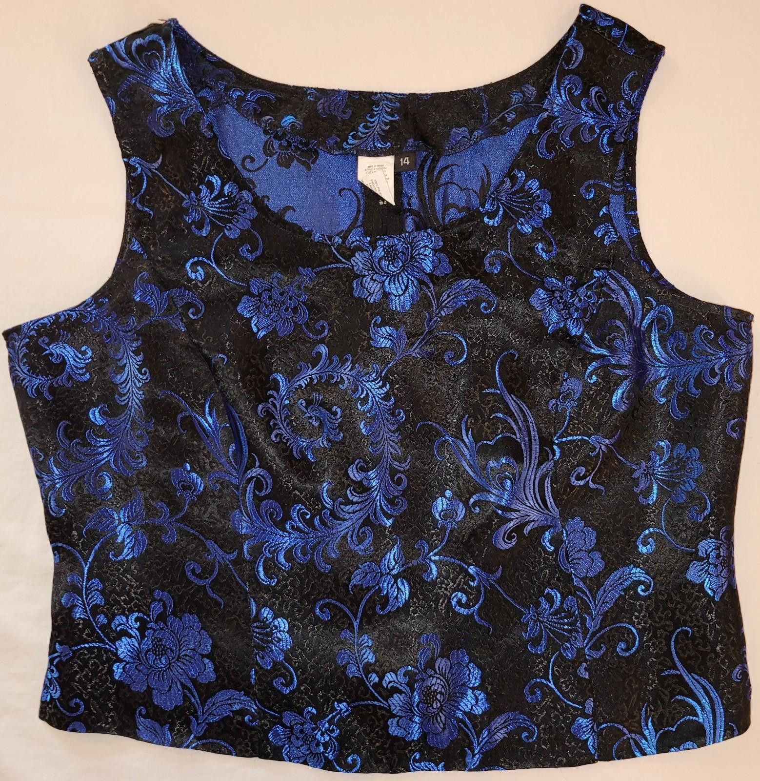The Unbranded Brand blue and black women's size 14 sleeveless blouse Size XL / US 12-14 / IT 48-50 - 2 Thumbnail