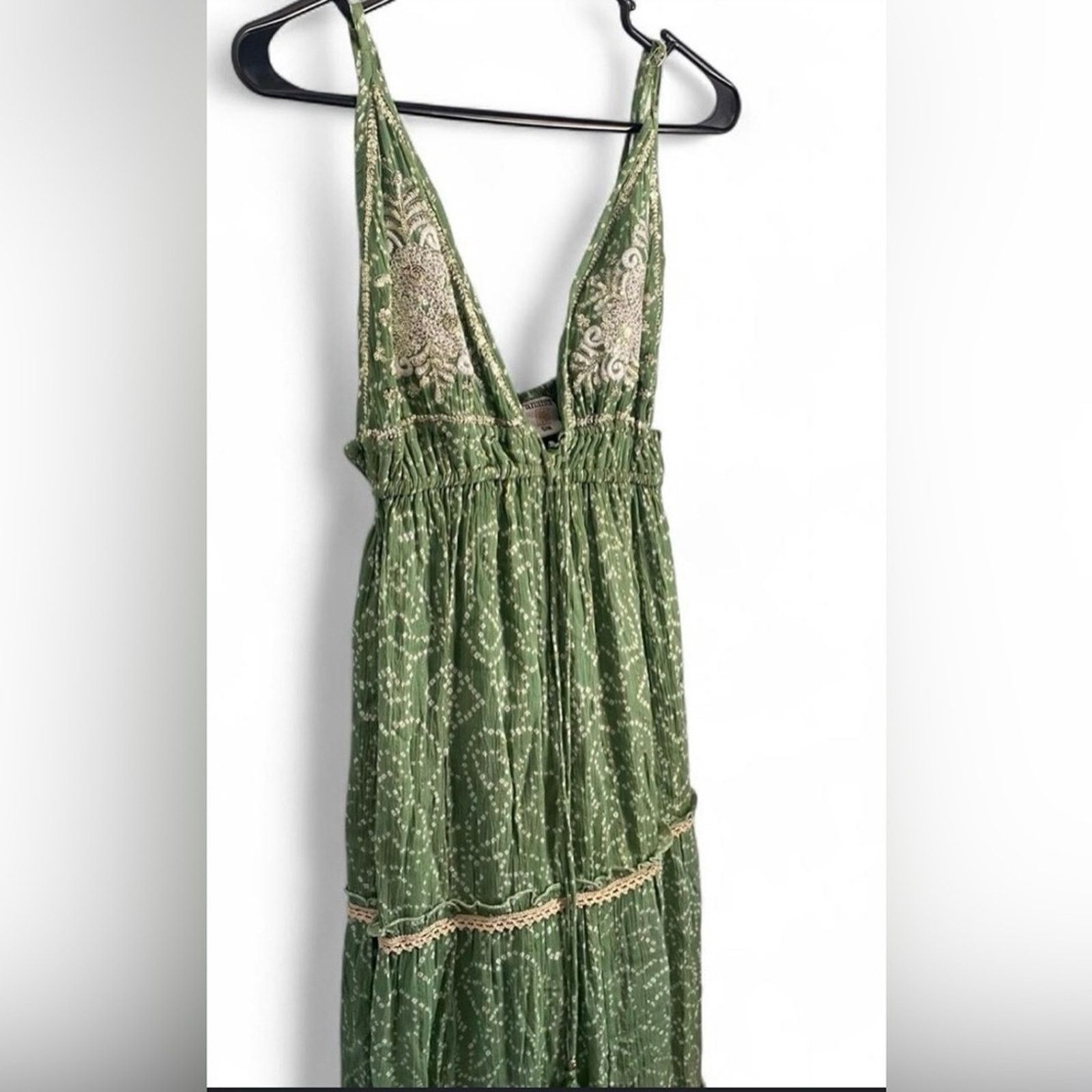 Other New Boutique Green Boho Maxi Dress Size Small / Medium Size 4XL / US 24-26 - 3 Thumbnail