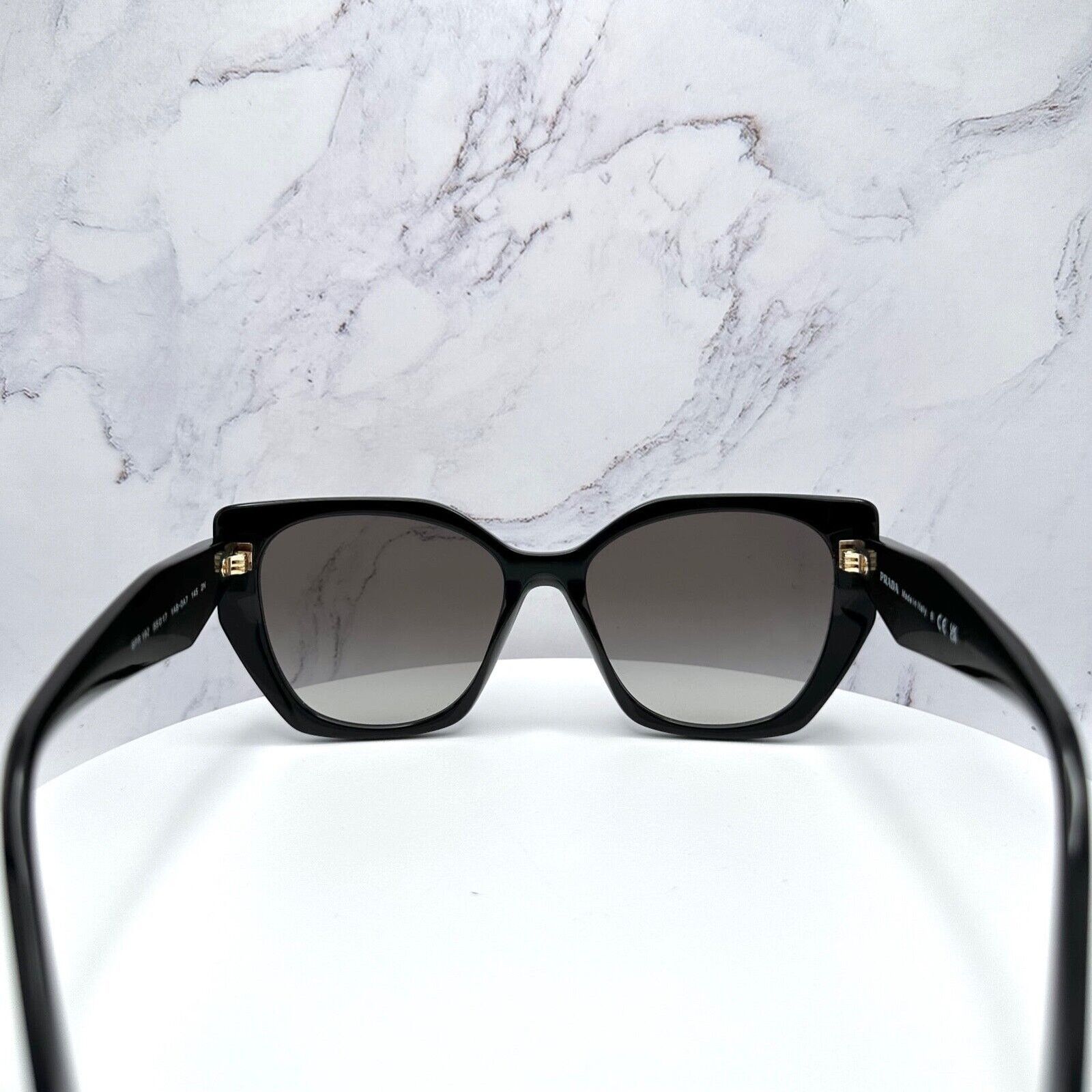 Prada PRADA Sunglasses Symbole Gold Logo Black Authentic Cat Eye Size ONE SIZE - 13 Thumbnail