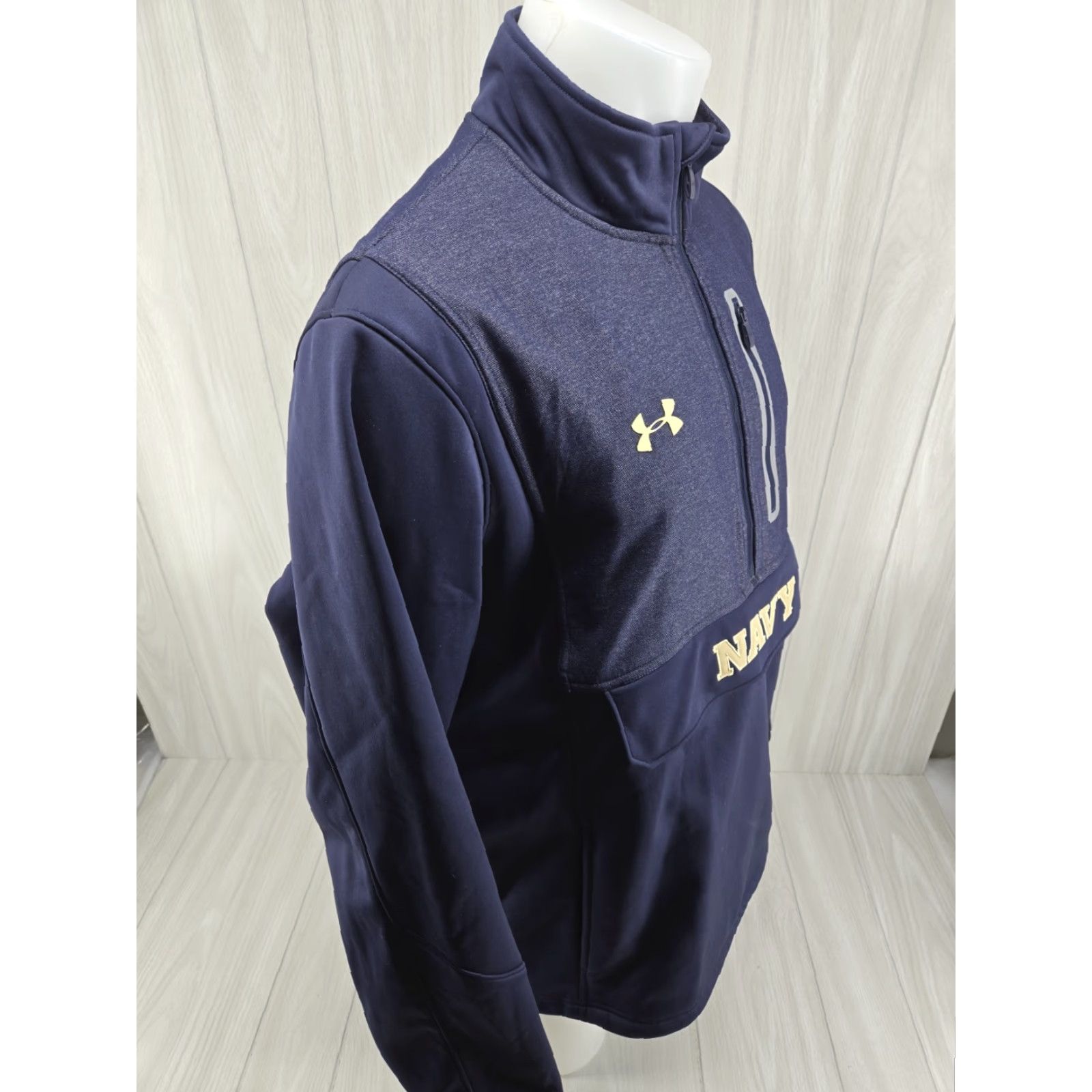 Under Armour US Navy Under Armour Mens Coldgear 1/2 Zip Pullover Jacket XL Blue Loose Size US XL / EU 56 / 4 - 7 Thumbnail