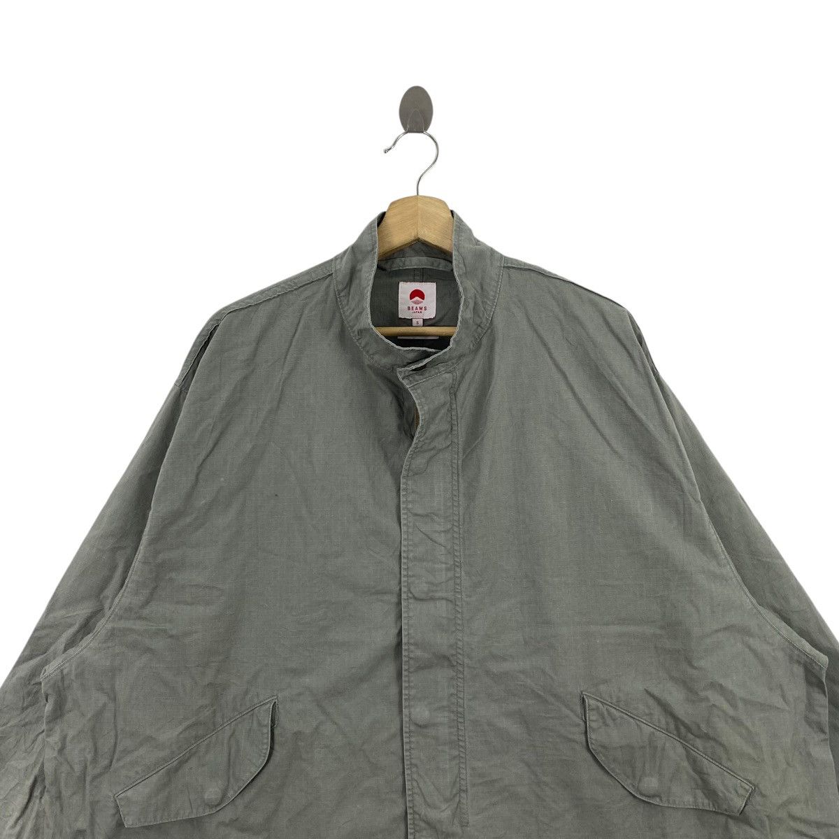 Japanese Brand BEAMS Japanese Brand Oversize Grey Windbreaker Coat Jacket Size US S / EU 44-46 / 1 - 2 Thumbnail