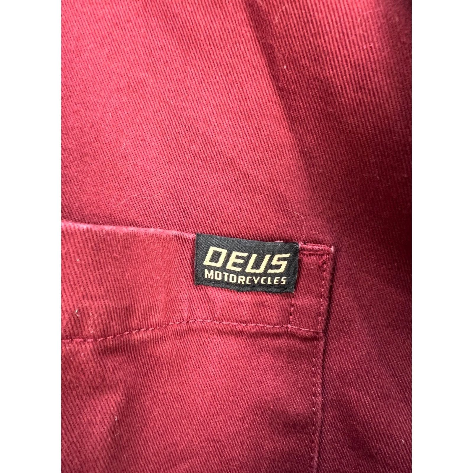 Deus Ex Machina Deus ex Machina Shirt Overshirt Mens XL Burgundy Workwear casual Solid Button logo Mid-Length Size US XL / EU 56 / 4 - 3 Thumbnail