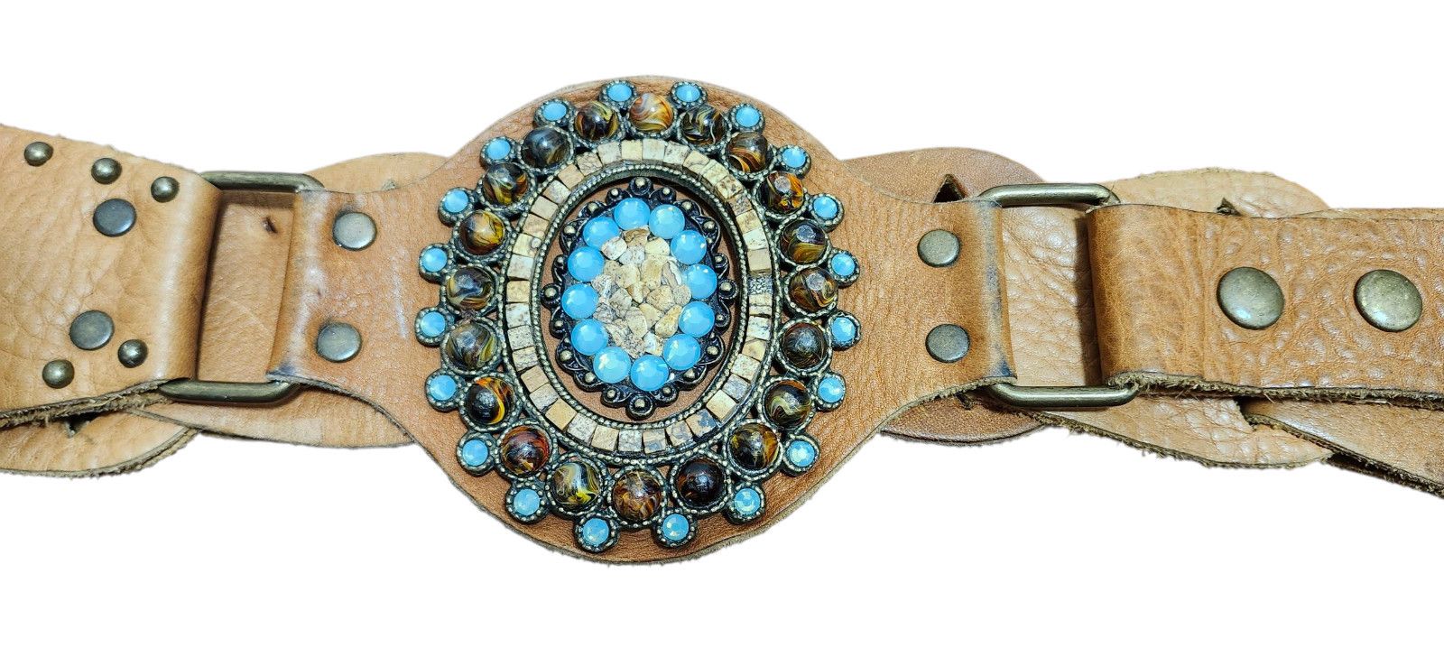 Other LeatheRock Custom Linked Leather Studded Rhinstone Size M/L Size ONE SIZE - 9 Thumbnail