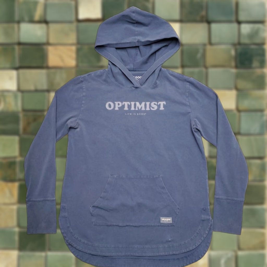 Life is Good VINTAGE Life is Good Hoodie Women M Blue Crusher Flex 4 Way Performance Optimist Outdoor Shirt Womens M Blue Logo Pattern Solid Hoodie Size M / US 6-8 / IT 42-44 - 1 Thumbnail
