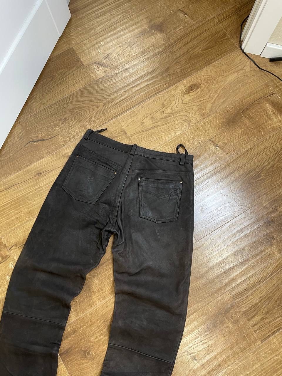 Genuine Leather × Vintage Vintage 90’s Y2K Style Classic Casual Black Leather Pants Size US 36 / EU 52 - 12 Thumbnail