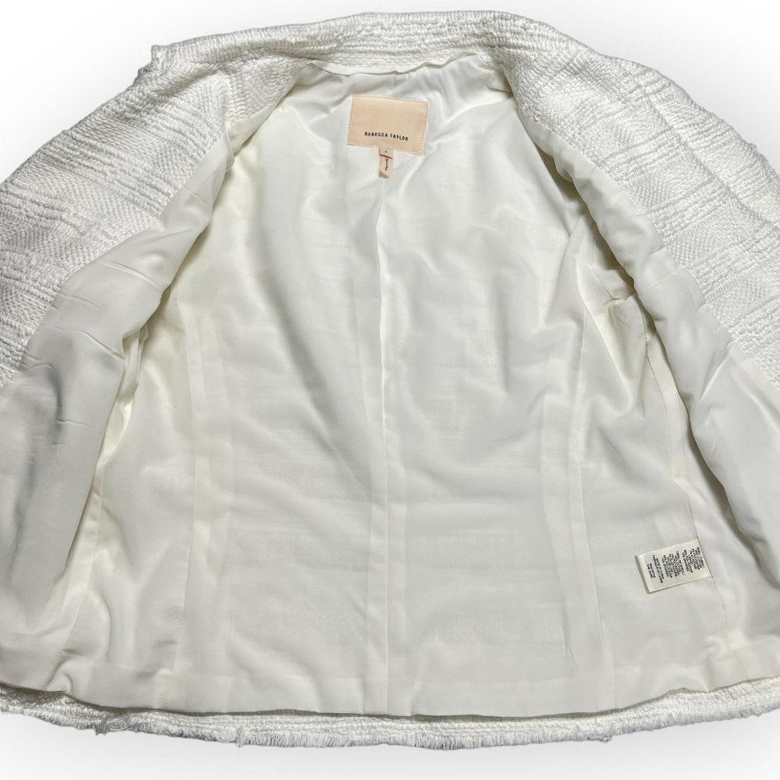 Rebecca Taylor Rebecca Taylor Boucle Moto Jacket Ivory Size 2 Size XS / US 0-2 / IT 36-38 - 5 Thumbnail