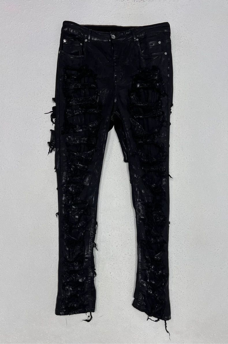 Rick Owens Rick Owens Wax-coated trousers made of old damaged and erod Size US 34 / EU 50 - 1 Thumbnail