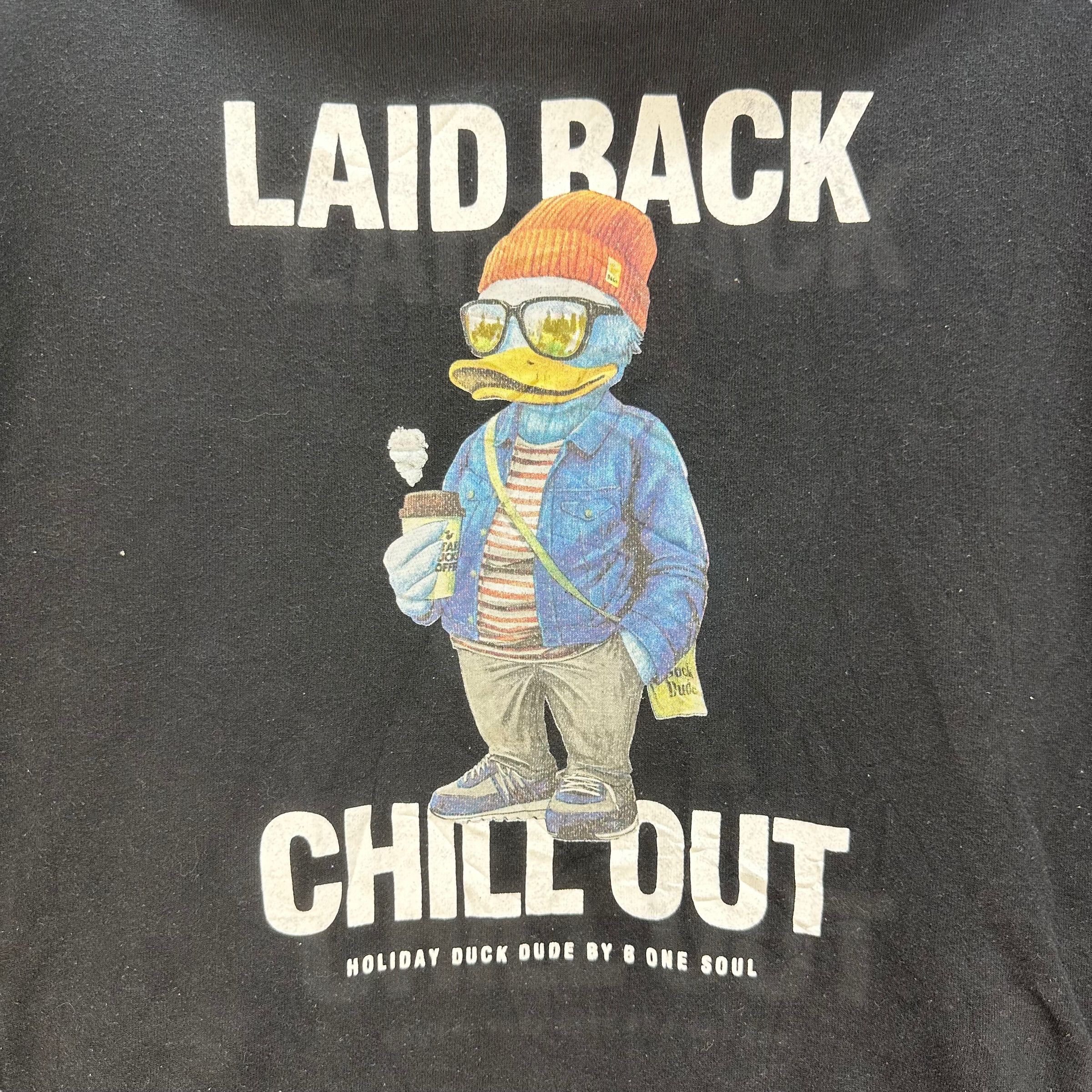 Japanese Brand B ONE SOUL DUCK DUDE GRAPHIC HOODIES #8420-008 Size US L / EU 52-54 / 3 - 3 Thumbnail