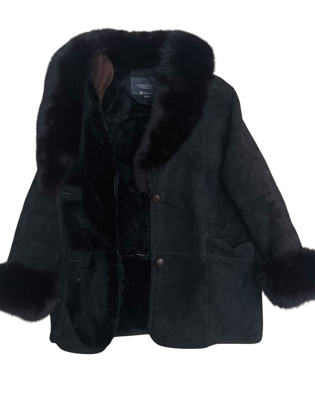 Japanese Brand GARETH Black Suede Fur Collar Japan Label Capricho Shinkawa Size M / US 6-8 / IT 42-44 - 1 Thumbnail