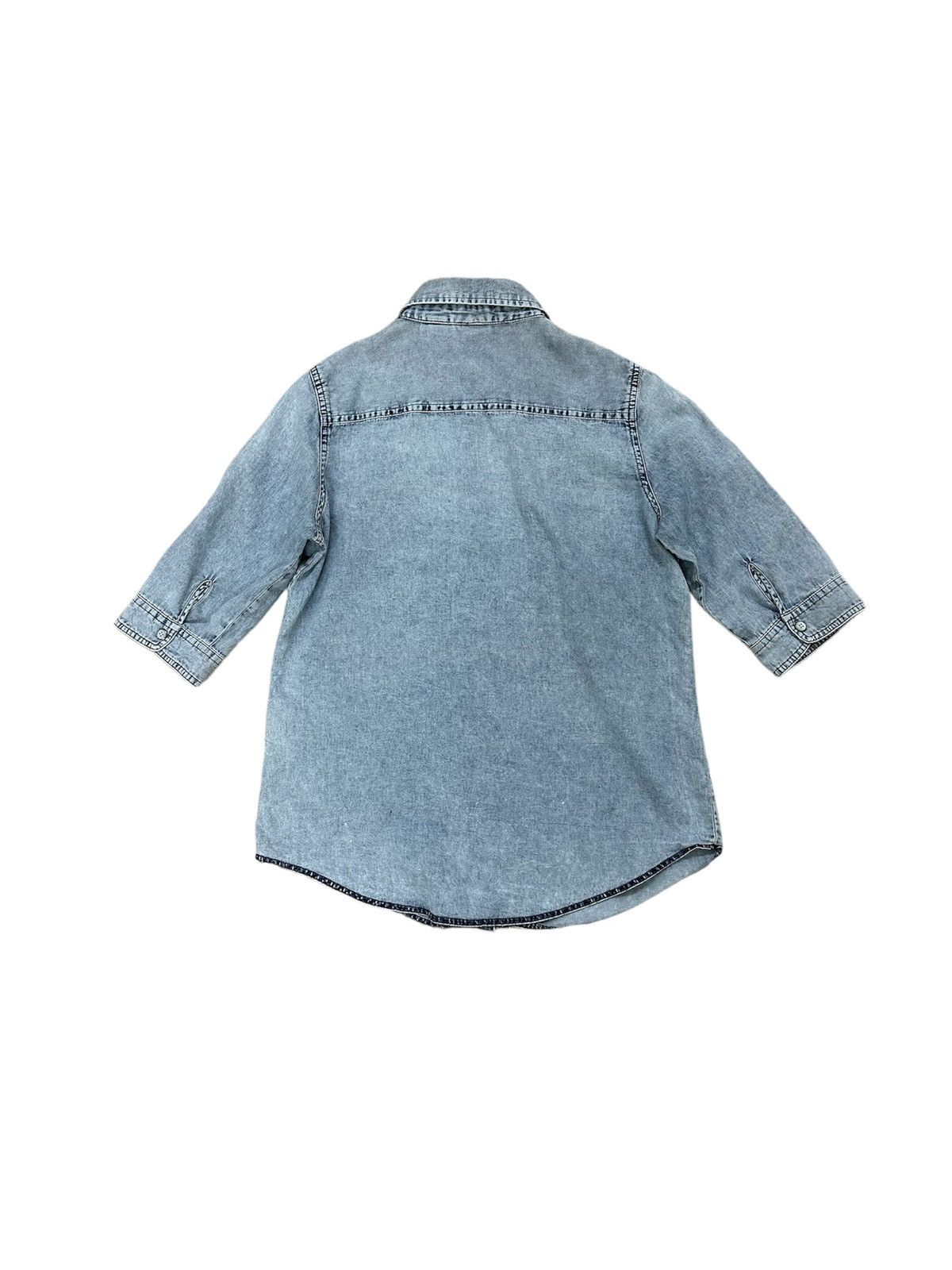 Beauty Beast × Harley Davidson × Vintage Rare Harley Davidson Stone Button Washed Denim Shirt Size XS / US 0-2 / IT 36-38 - 2 Thumbnail