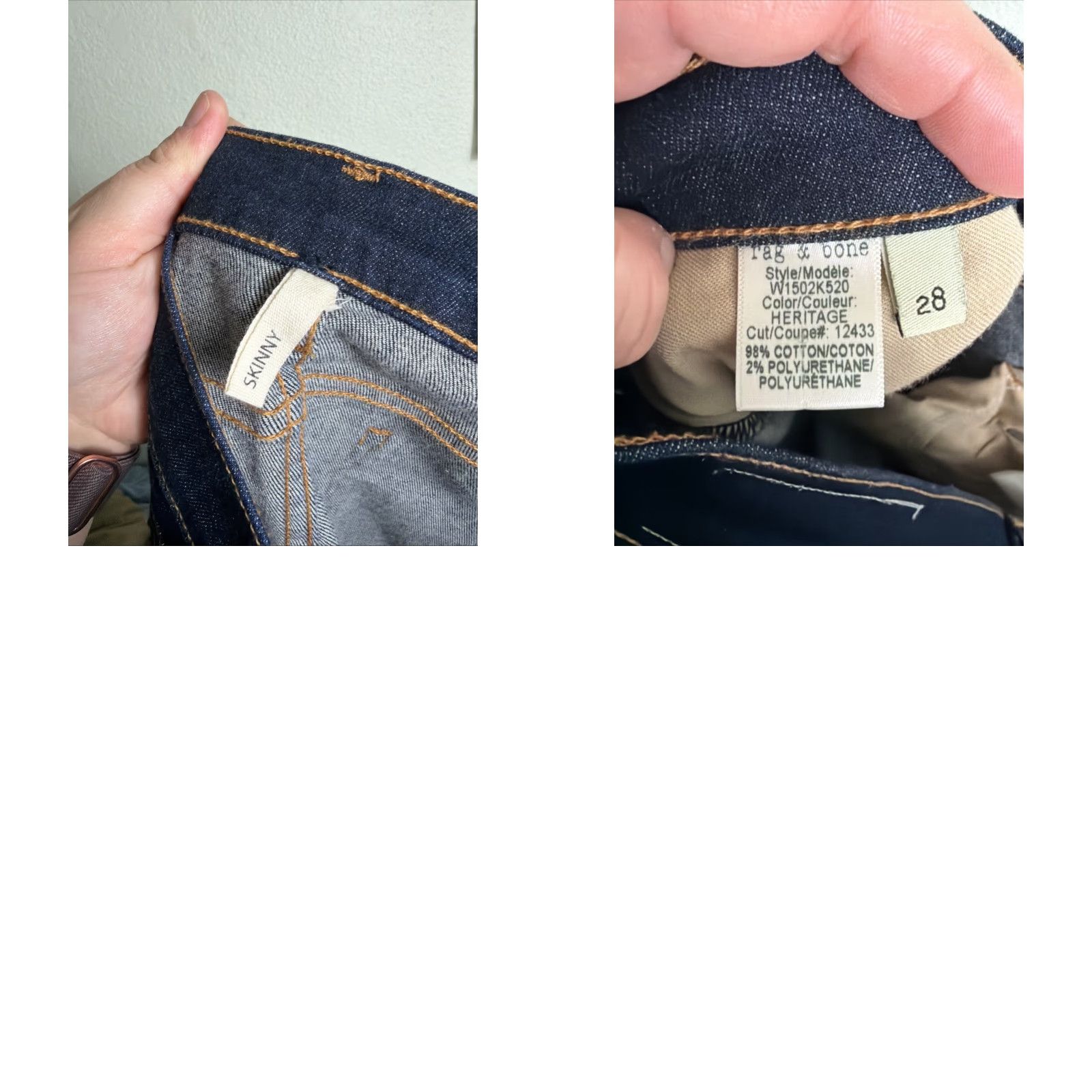 Rag & Bone rag & bone Jeans Skinny Kensington Mid Rise Women Blue 30x31 Wool? Size 28" / US 6 / IT 42 - 9 Thumbnail