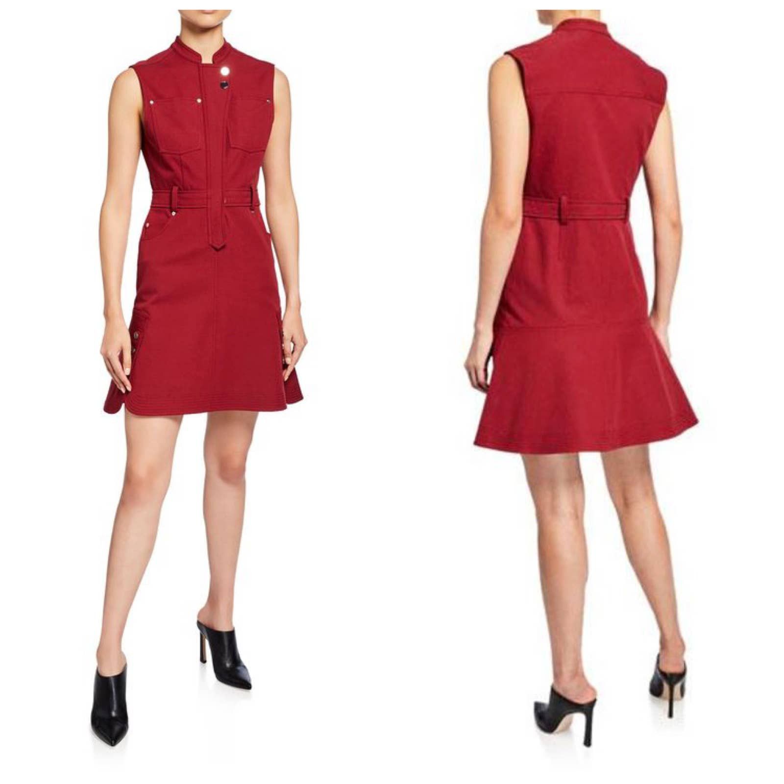 image of Derek Lam 10 Crosby New 10 Crosby Derek Lam Utility Dress Burnt Berry Red, Women's (Size XS)