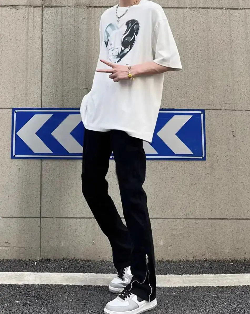 Japanese Brand Straight zipper split micro flared jeans Size US 28 / EU 44 - 4 Thumbnail