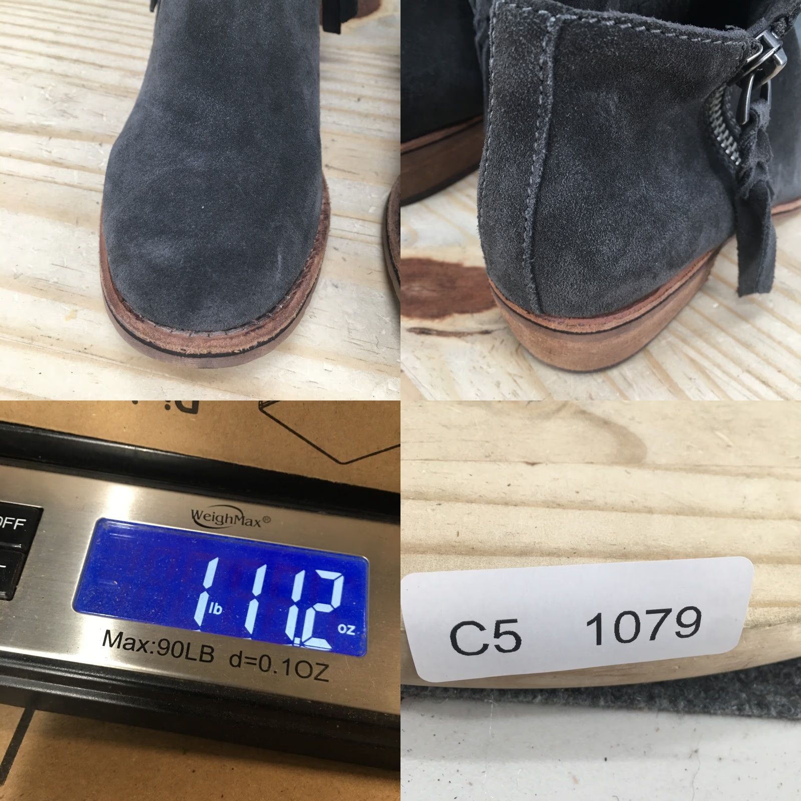 Dolce Vita Dolce Vita Boots Womens Sutton Ankle Gray Suede Side Zip Heel 1in Boots Womens Medium M Calf 5 5 Size US 5 / IT 35 - 9 Thumbnail