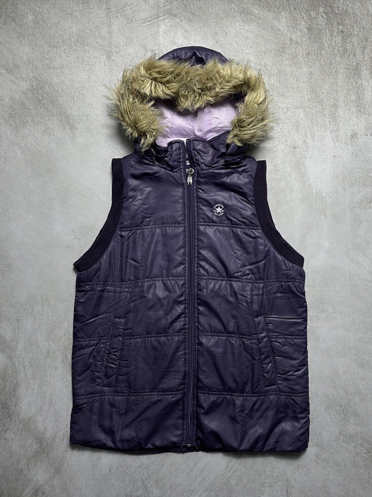 If Six Was Nine 2000’s Converse - Fur Hooded Vest Size US M / EU 48-50 / 2 - 2 Thumbnail