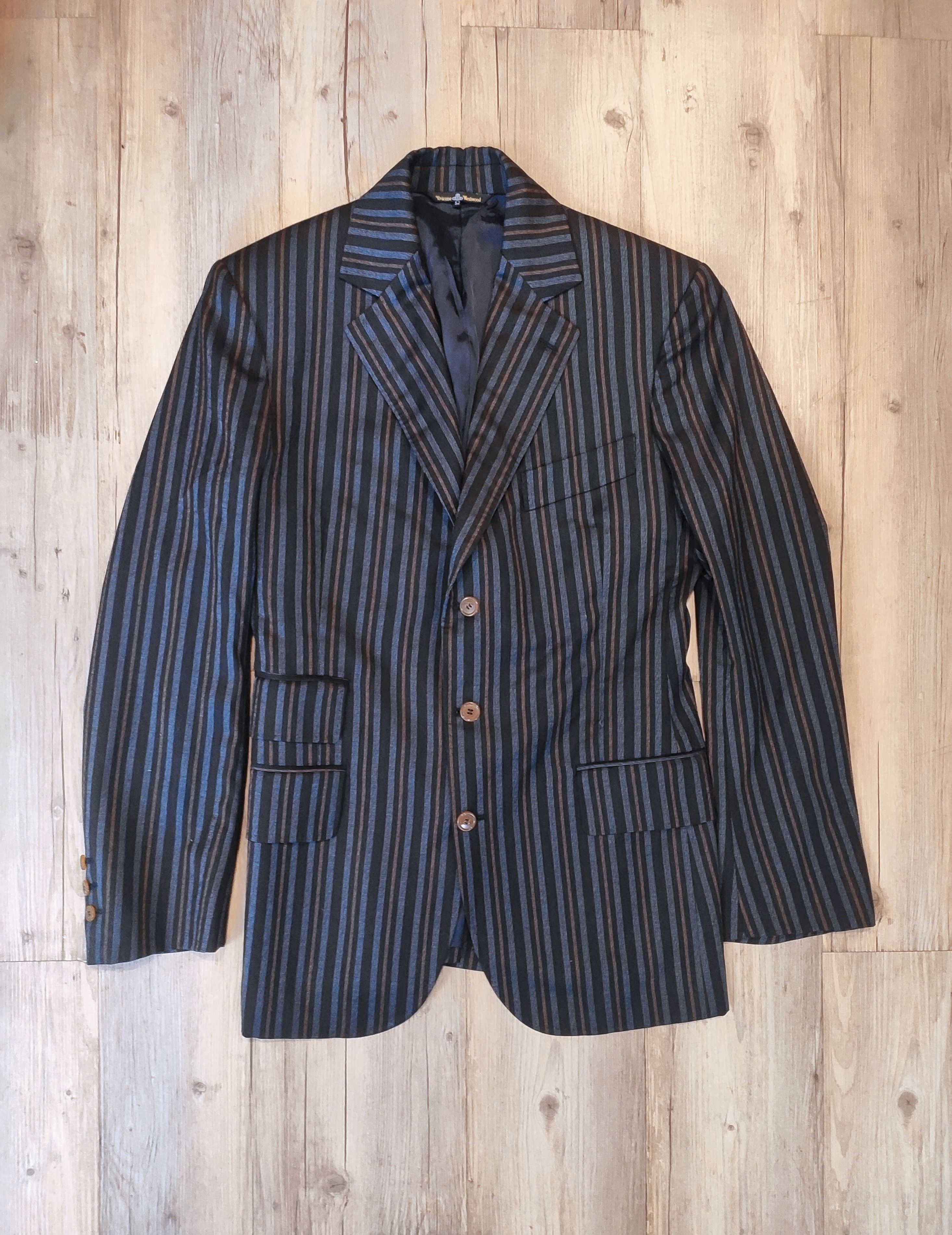 Vivienne Westwood Striped suit.Like Dries van Noten or Jean Paul Gaultier Size 40R - 3 Thumbnail