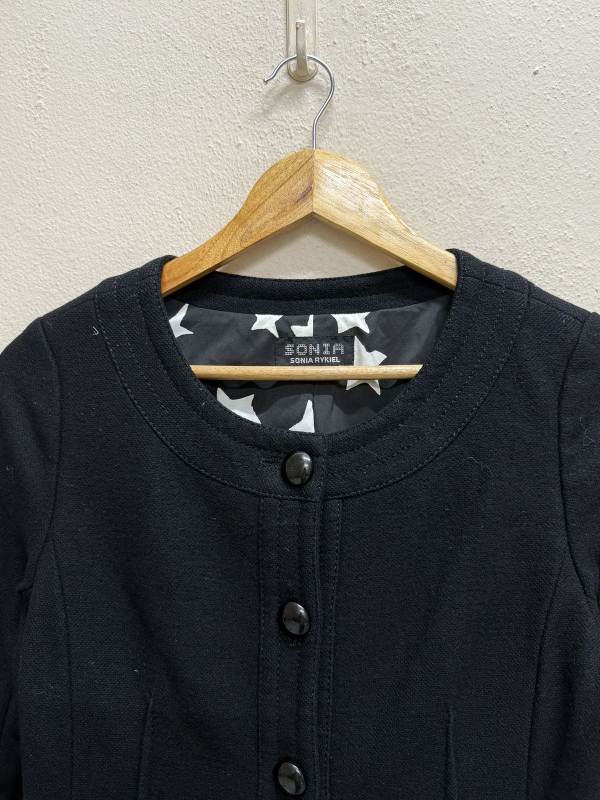 Designer × Sonia Rykiel Sonia Rykiel Knit Black Cardigan Button Up Jacket Size S / US 4 / IT 40 - 19 Thumbnail