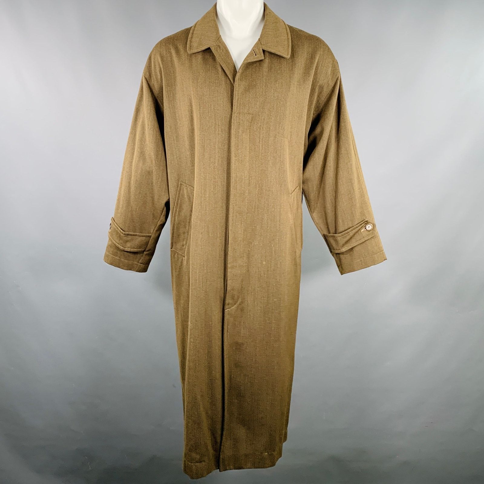 Luciano Barbera Size 36 Brown Heather Wool Hidden Buttons Coat Size US S / EU 44-46 / 1 - 1 Thumbnail