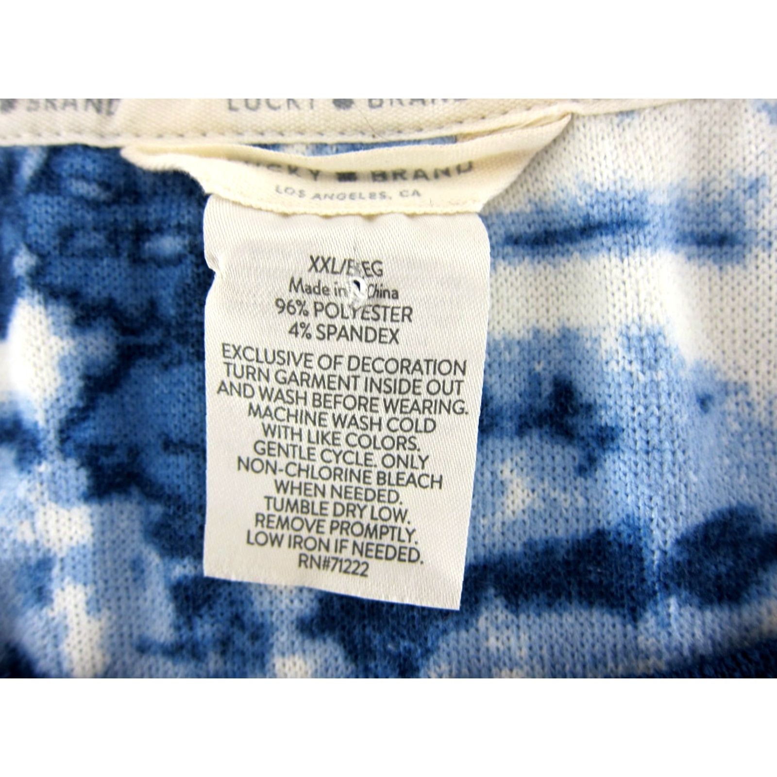 Lucky Brand Lucky Brand Blue White Tie Dye Cap Sleeve Tunic Blouse 2XL Womens Casual Summer Shirt Dressy? Size XXL / US 16-18 / IT 52-54 - 3 Thumbnail