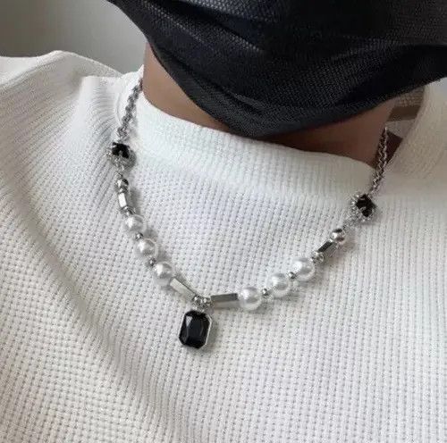 Vintage Stone Necklace Casual Chain Jewelry Classic Imitation Pearl Size ONE SIZE - 4 Thumbnail