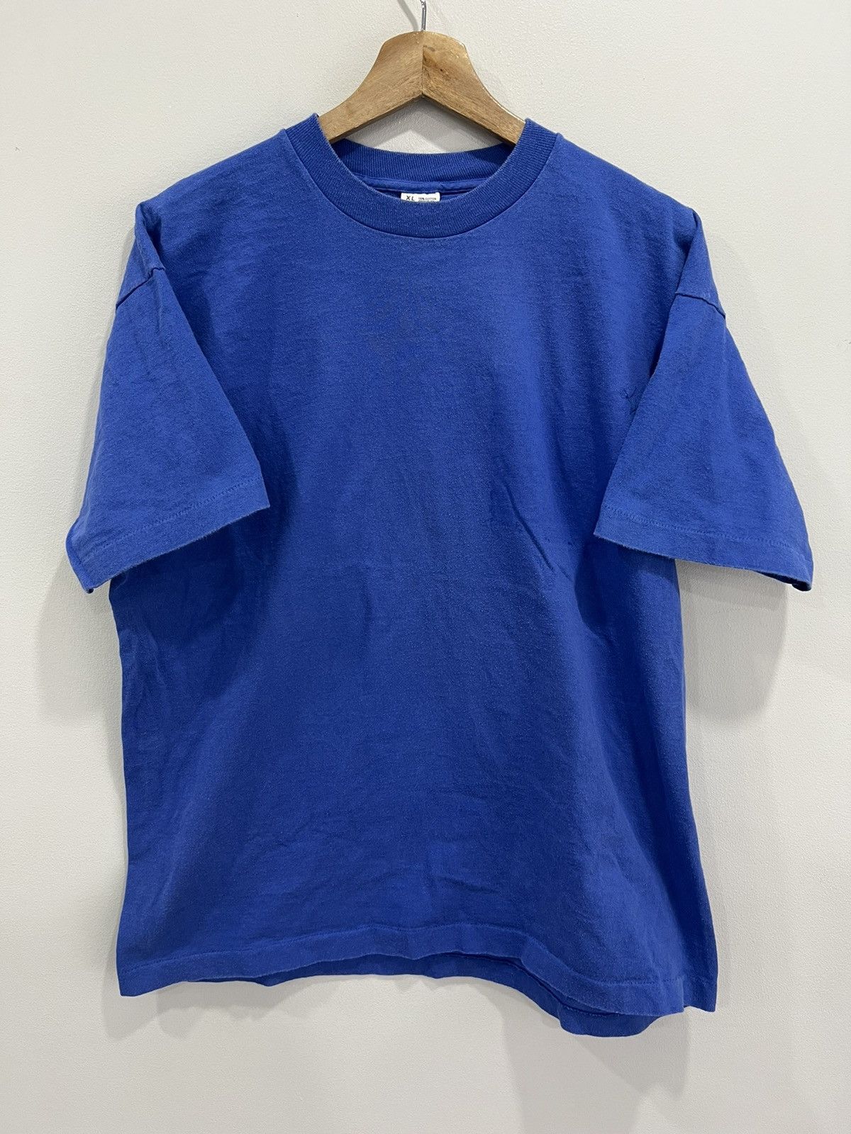 Japanese Brand Vintage 90s Blank Tee Shirt single stitch Size US XL / EU 56 / 4 - 1 Thumbnail