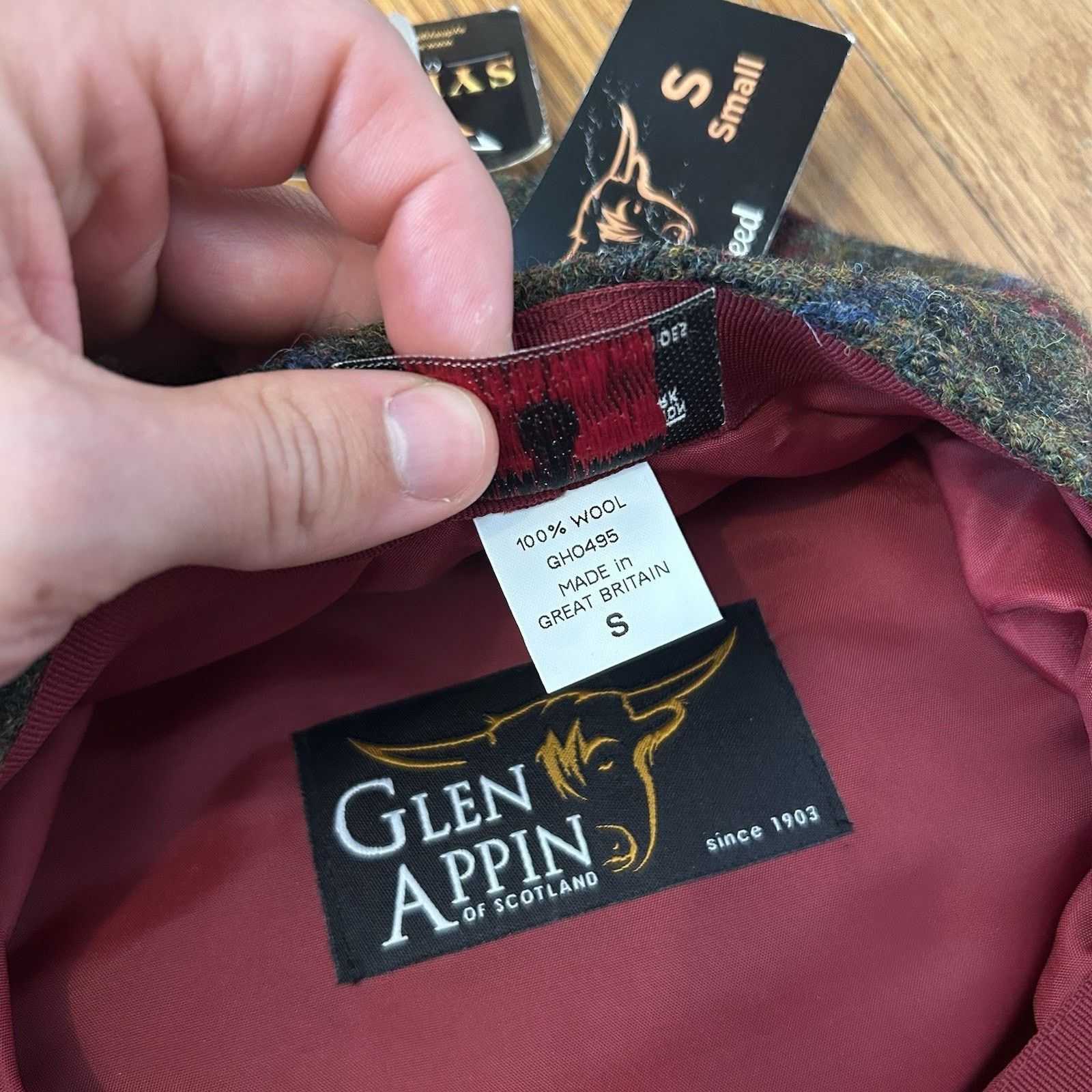 Harris Tweed NEW Glen Appin Of Scotland 100% Wool Plaid Flat Cap Hat Size ONE SIZE - 4 Thumbnail