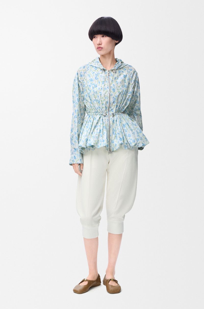 Loewe o1in1g0426 Hooded Jacket in White/Blue Size L / US 10 / IT 46 - 2 Thumbnail